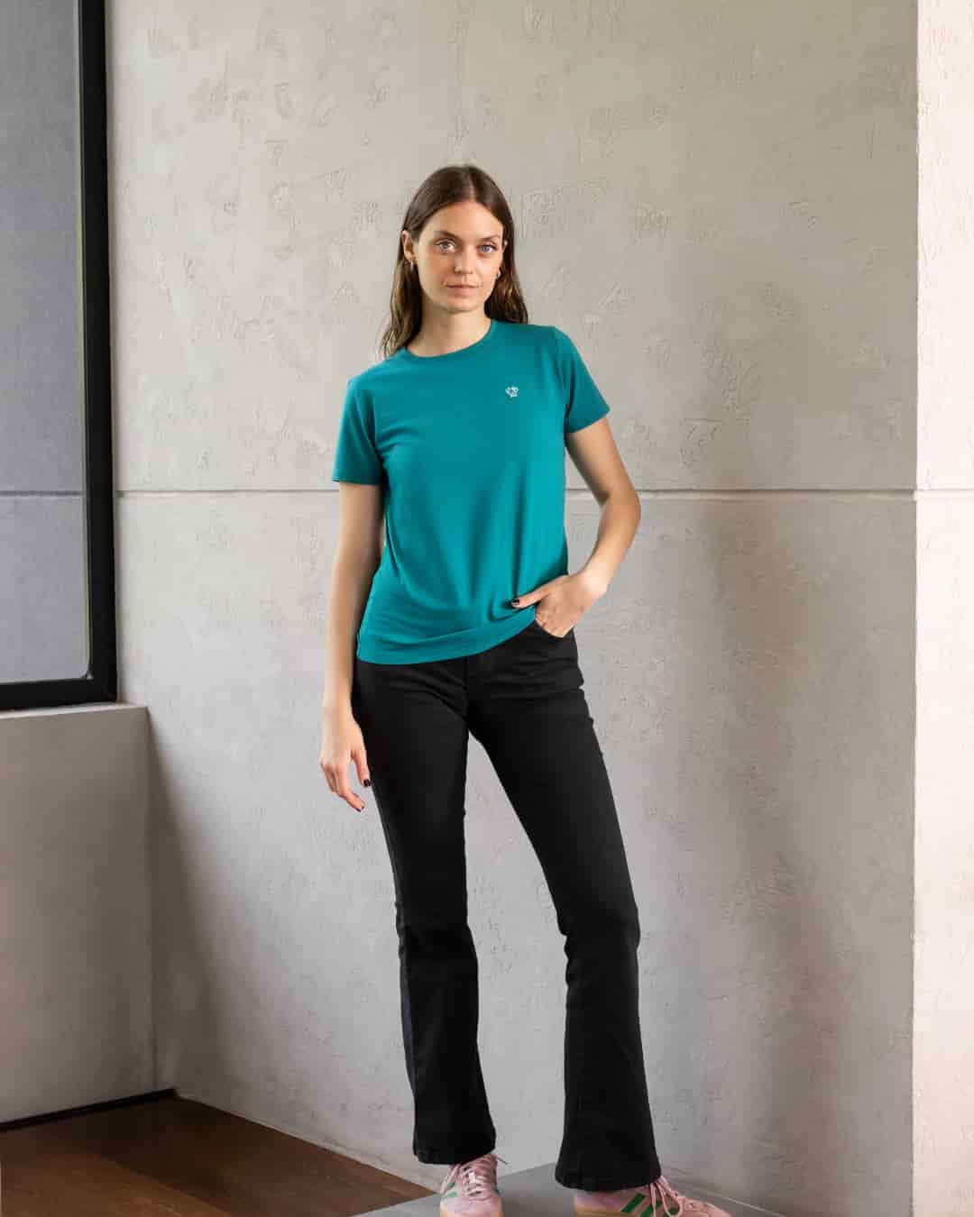 Camiseta Antimanchas de Mujer Verde Jade - Talla Regular - miniatura 4