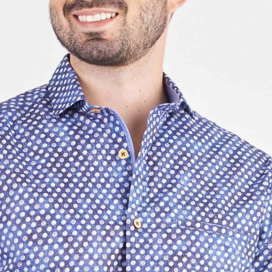 Camisa slim fit color azul oscuro - miniatura 6