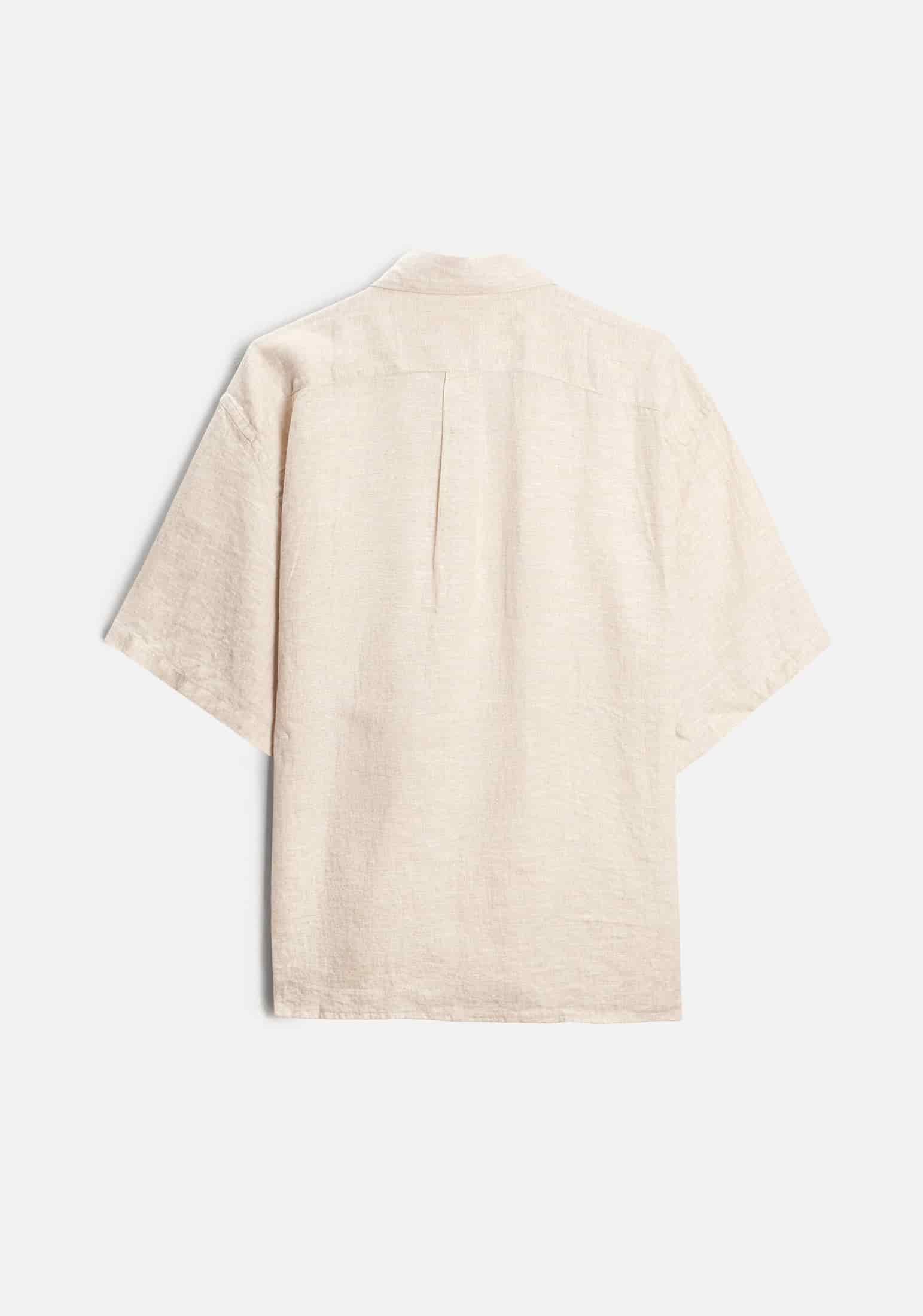 Camisa H Boxy Lino Avena - miniatura 3