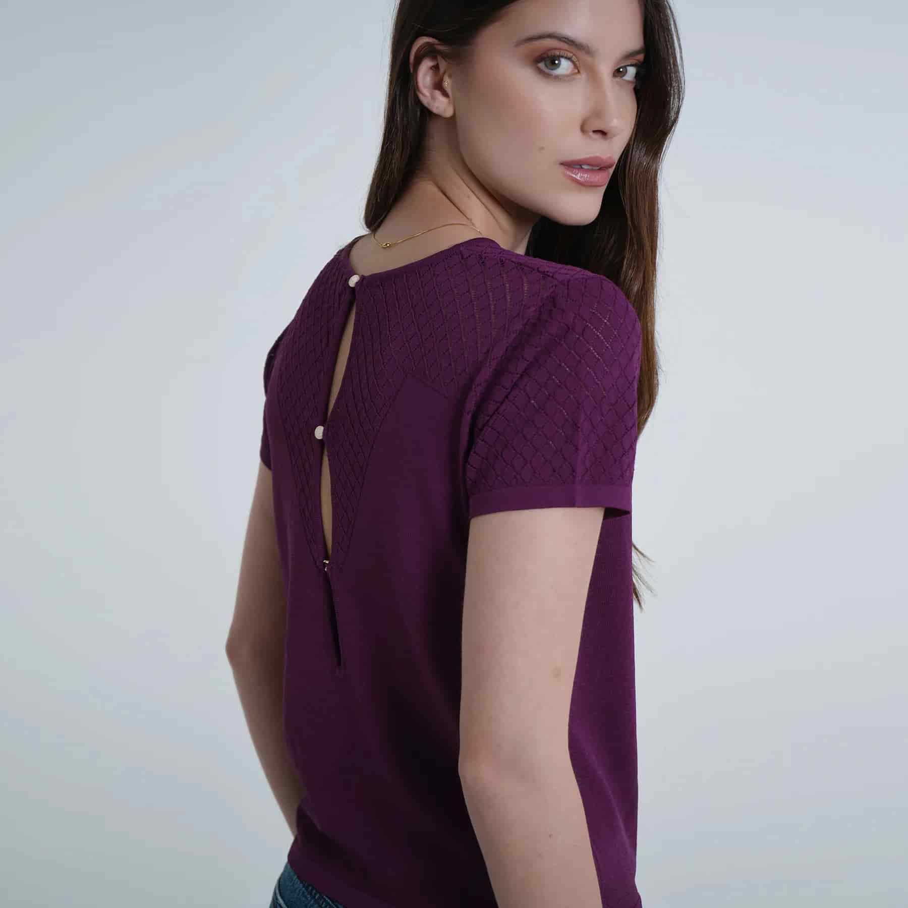 Sweater Cuello V Manga Corta - miniatura 4