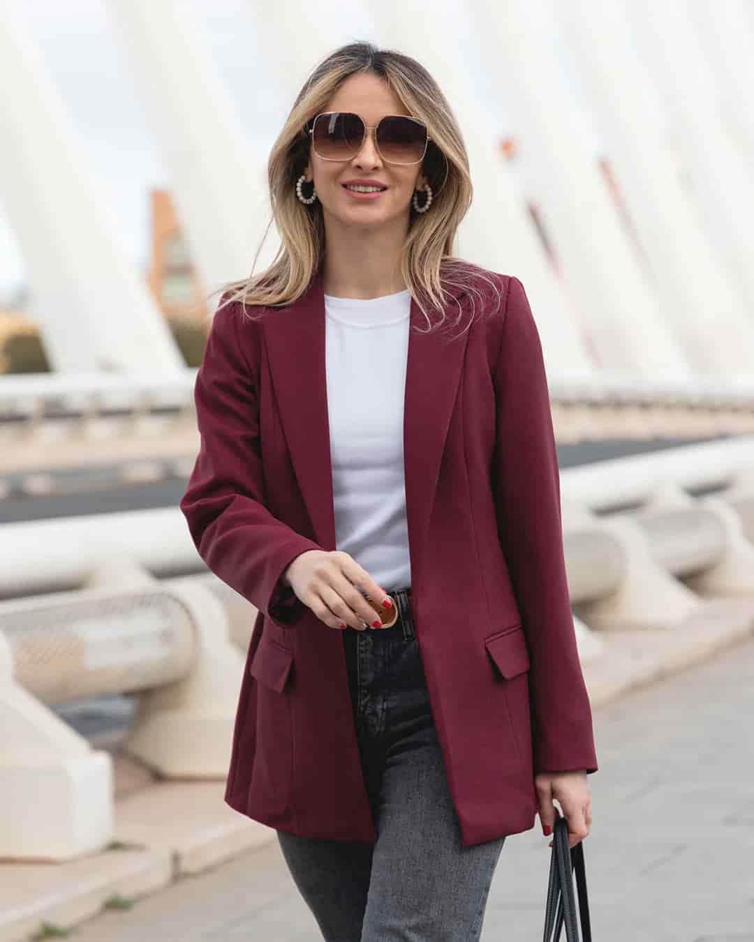 Blazer Vinotinto Burdeos - miniatura 1