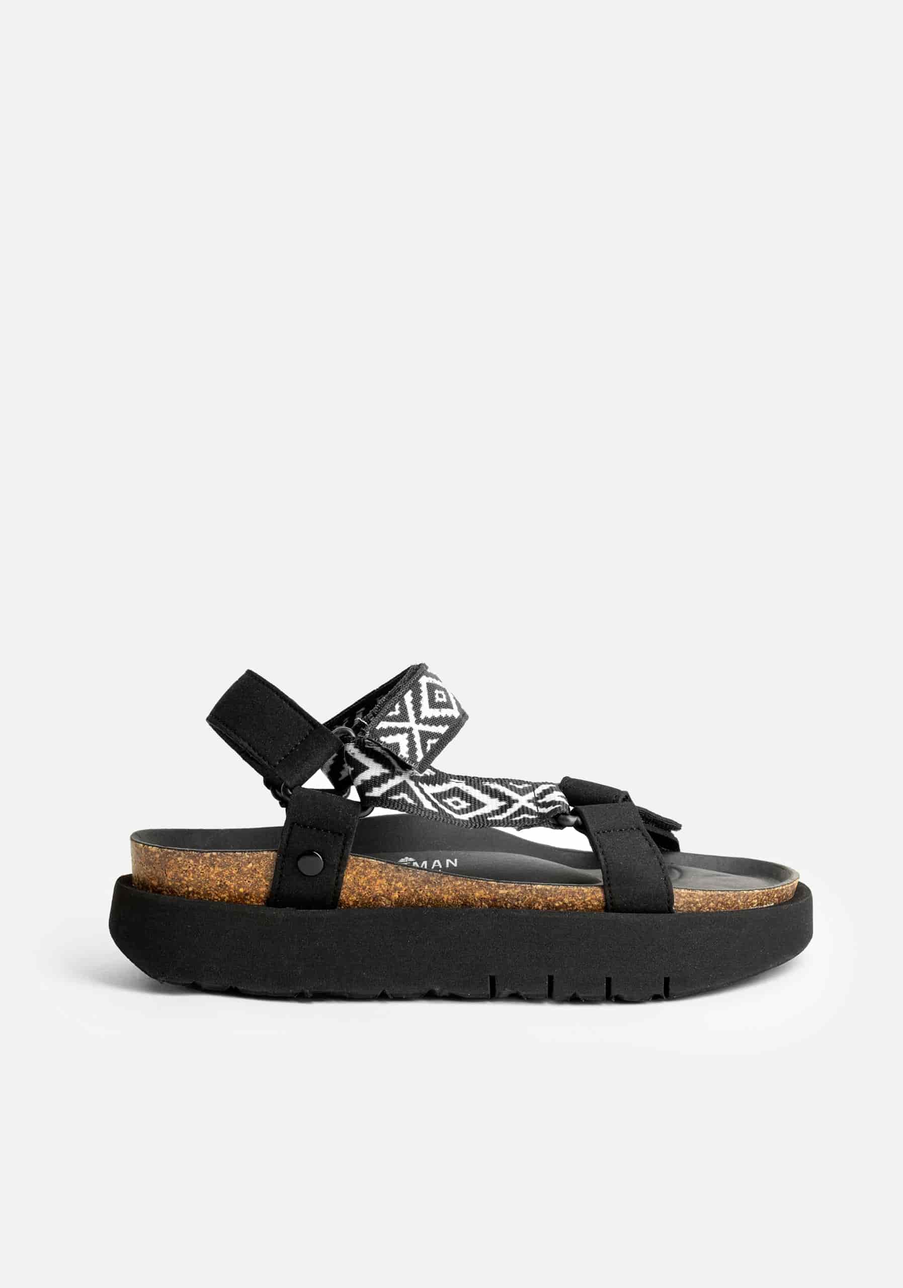 Sandalia Bruni Negro - Marfil - miniatura 1