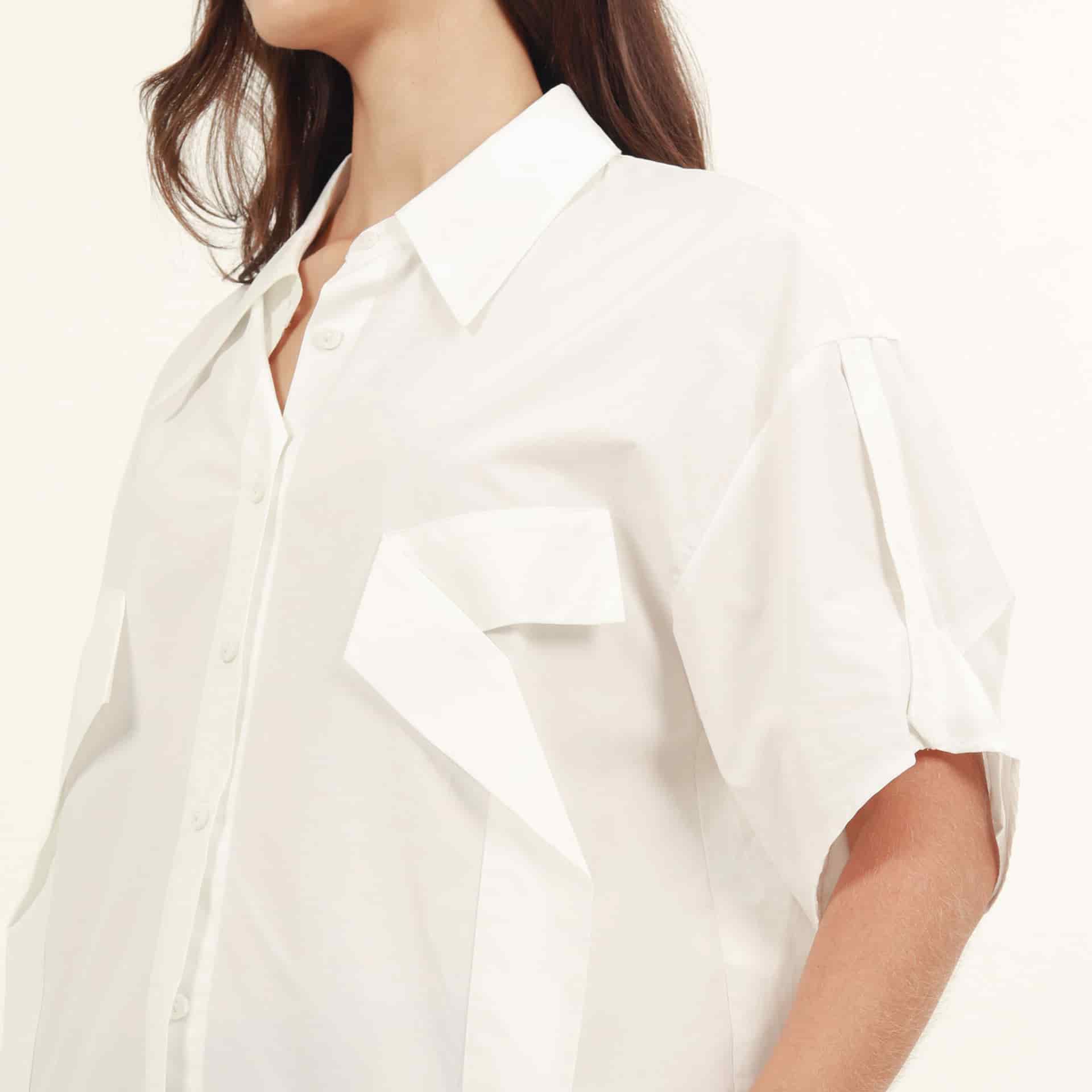 Camisa cuello V manga corta - miniatura 3