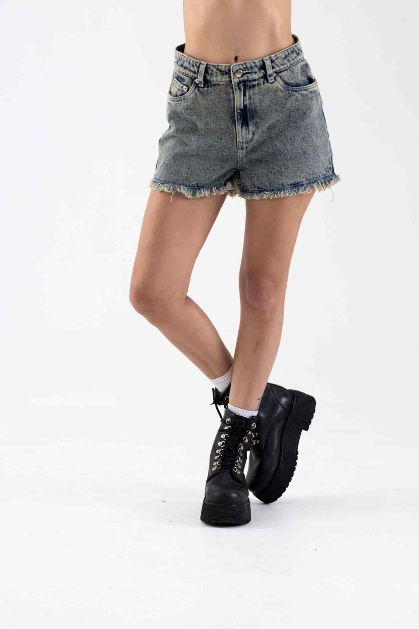 BLACK ACID DENIM SHORT - miniatura 32