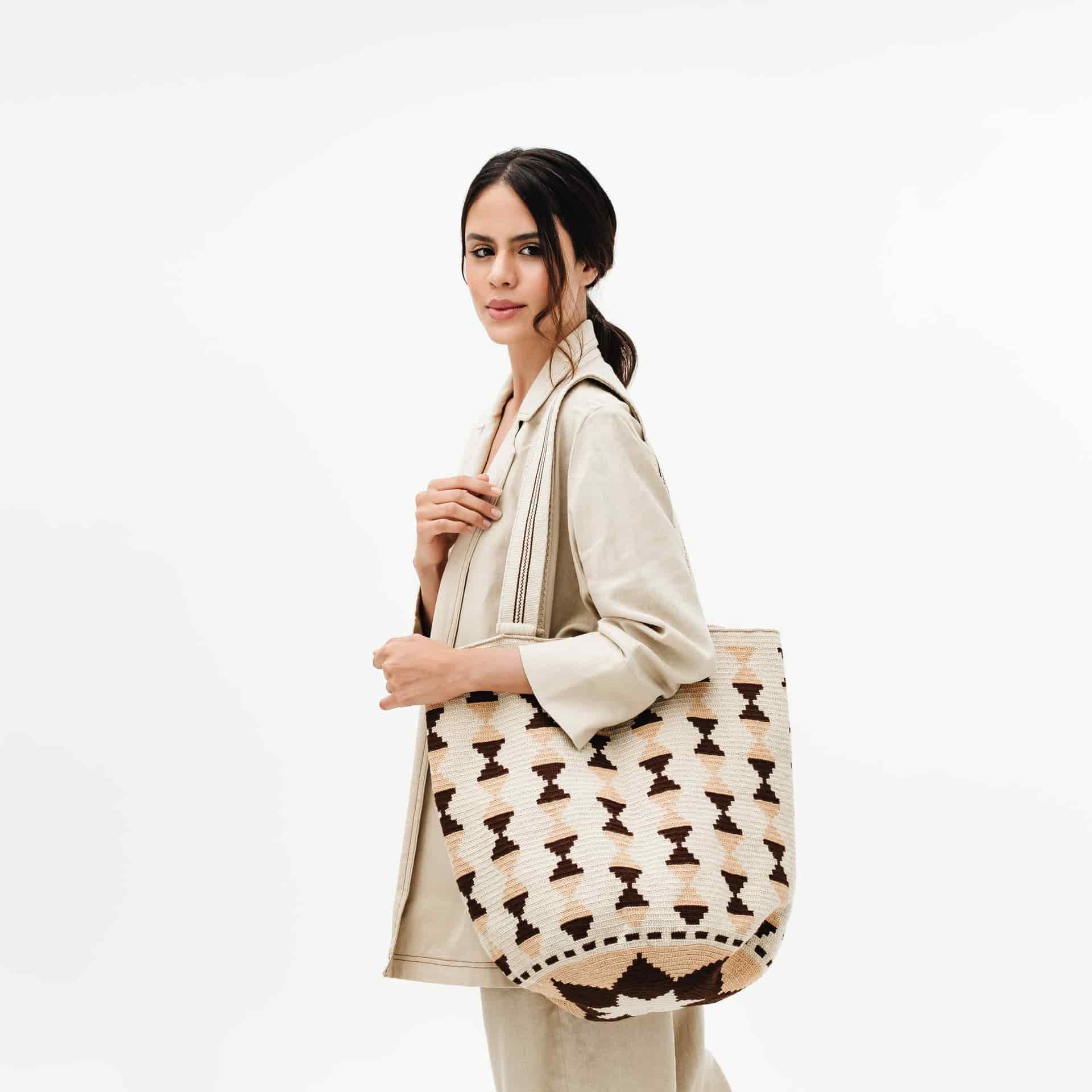 Maxi Bolso Wayuu Arena/Marrón - miniatura 3