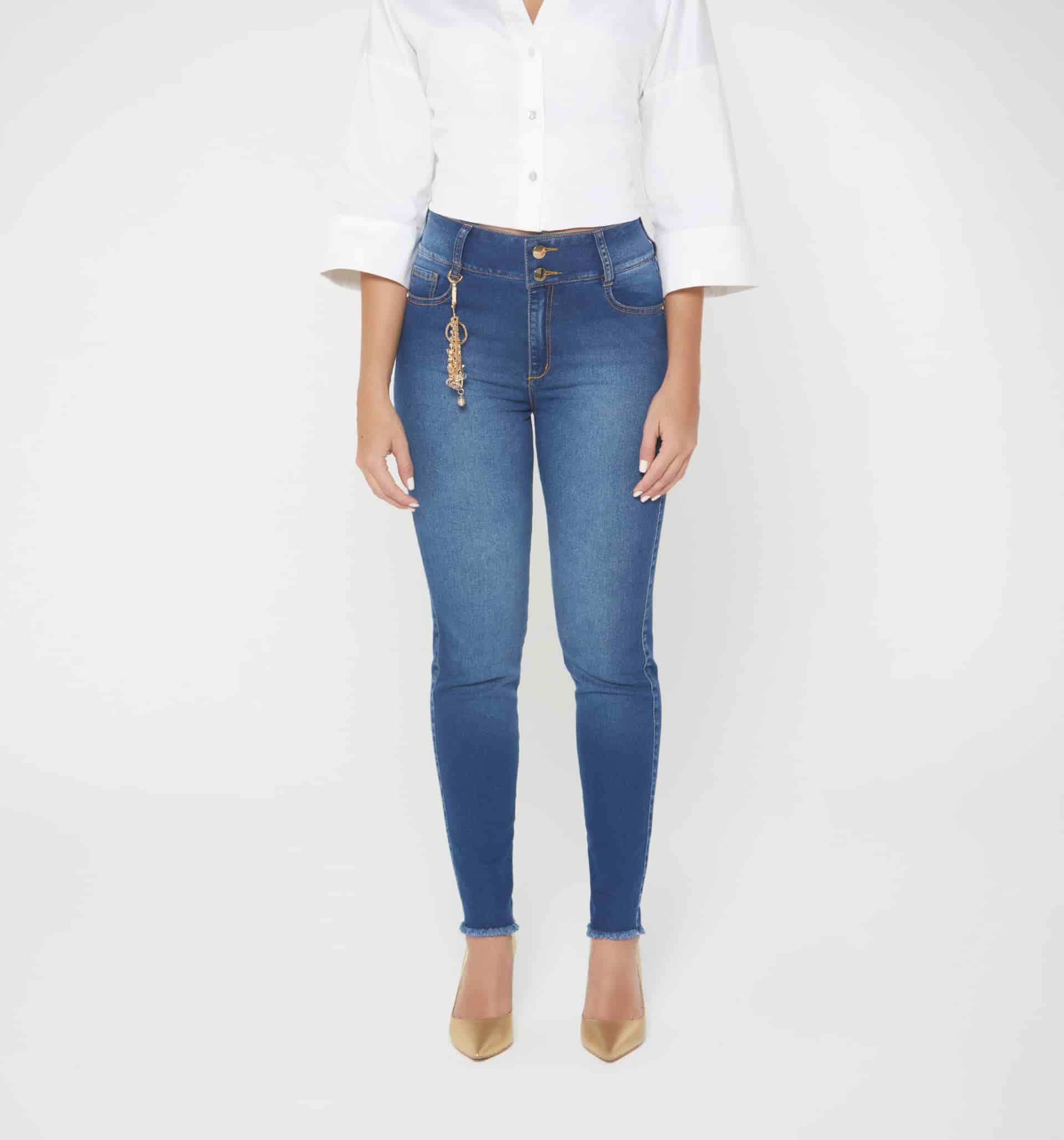 Jean  skinny tiro medio con borla - miniatura 4