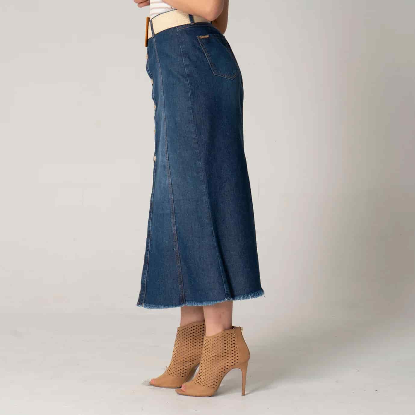 Falda Denim Larga Regular Charming - miniatura 3