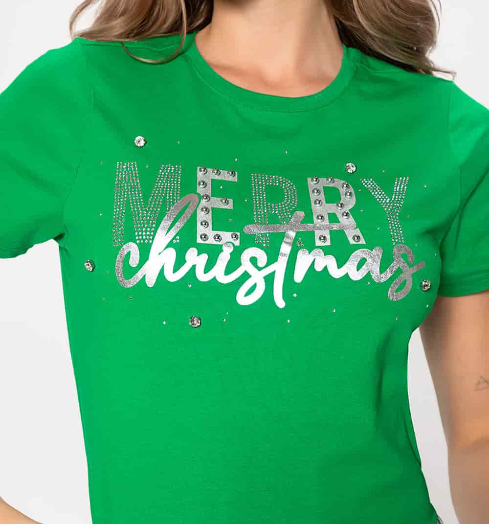 Camiseta con estampado merry christmas - miniatura 3