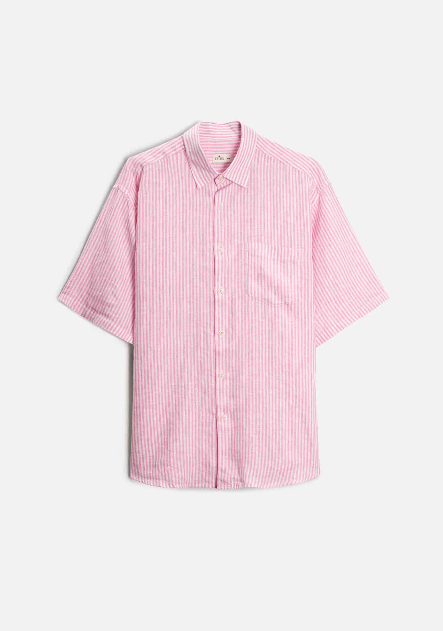 Camisa Lino Harlem Rayas Rosadas - miniatura 1