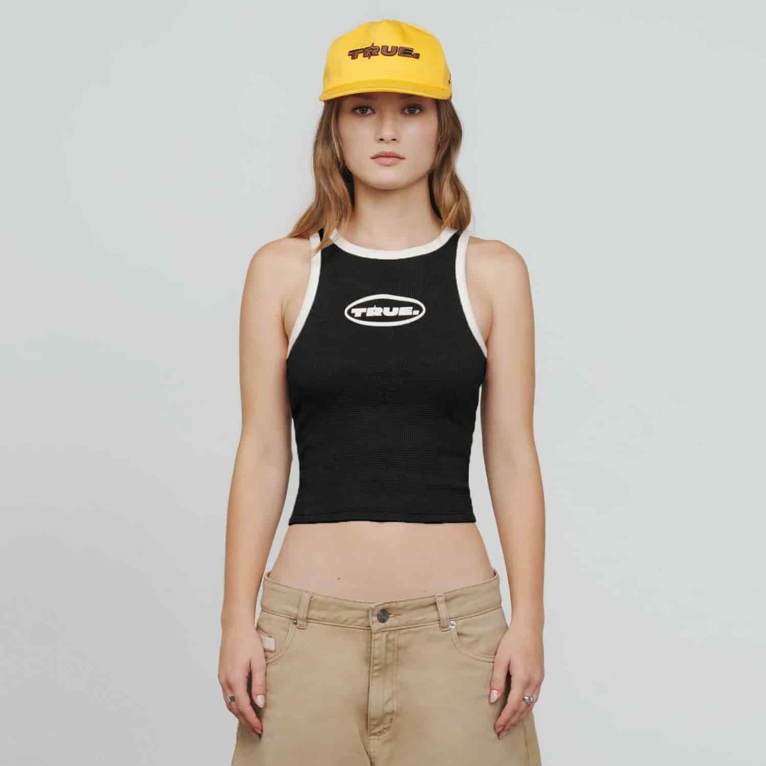 Textured Tank Top - Black - miniatura 2