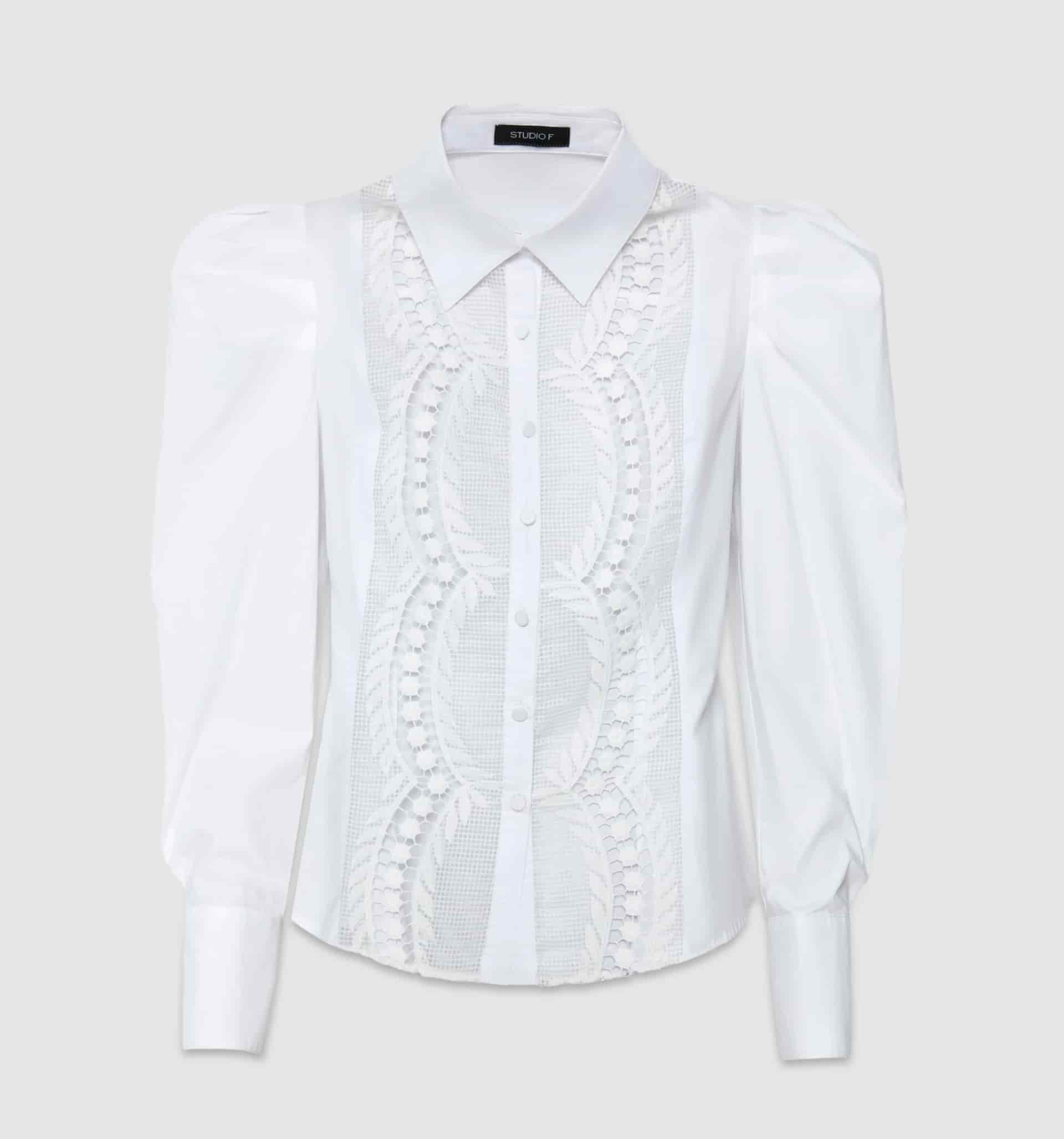 Camisa manga larga con encaje frontal - miniatura 5