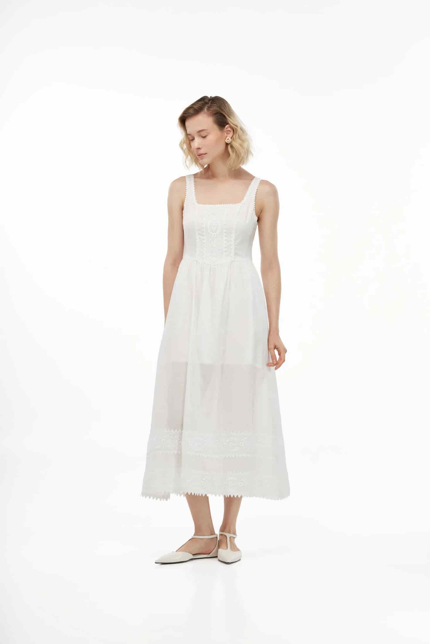 ALBA MIDI DRESS WHITE - miniatura 2