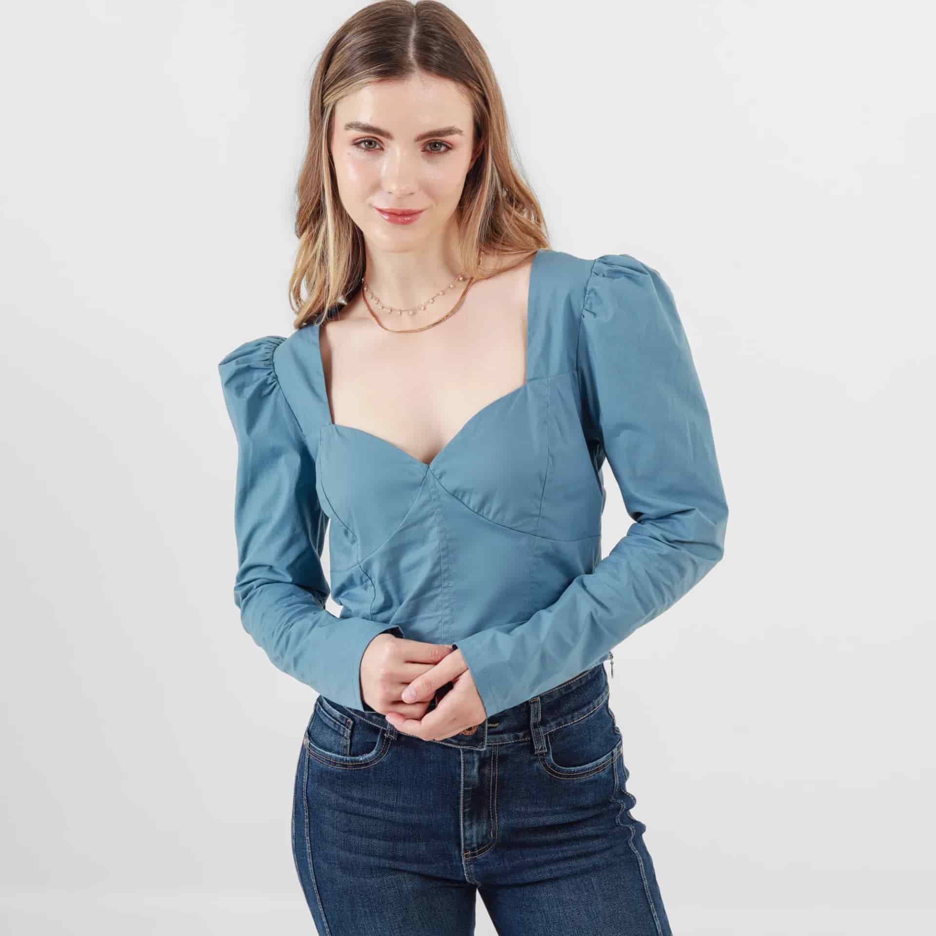 Blusa Cuello V Manga Larga - miniatura 6