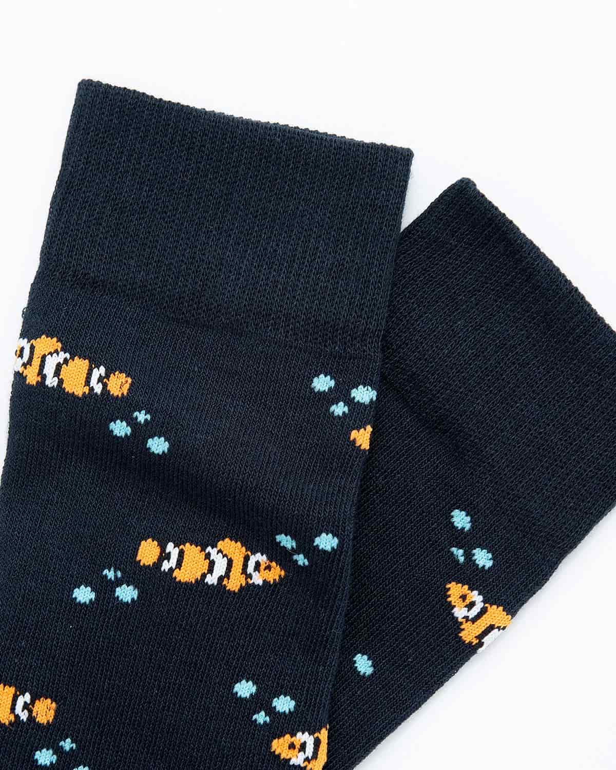 Medias Algodón Estampado Peces - Fondo Azul - miniatura 4