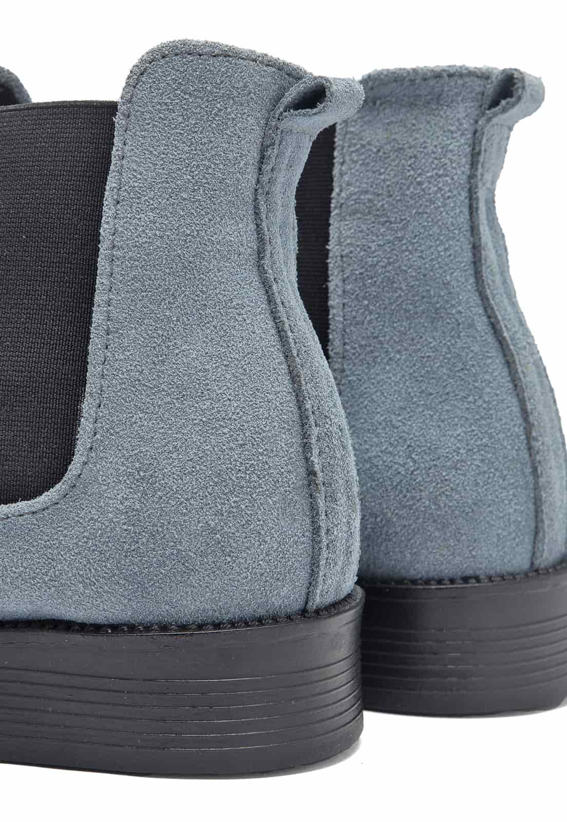 Botines chelsea gris en gamuza. - miniatura 5