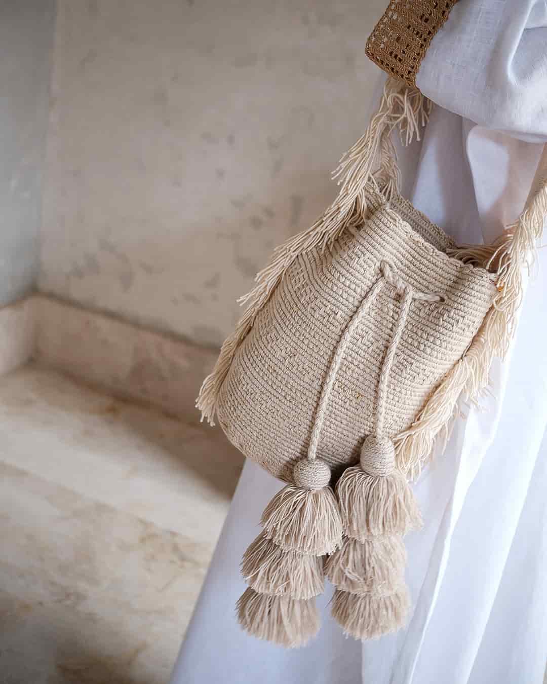 Mochila Wayuu Kamsa Basic Sand - miniatura 4