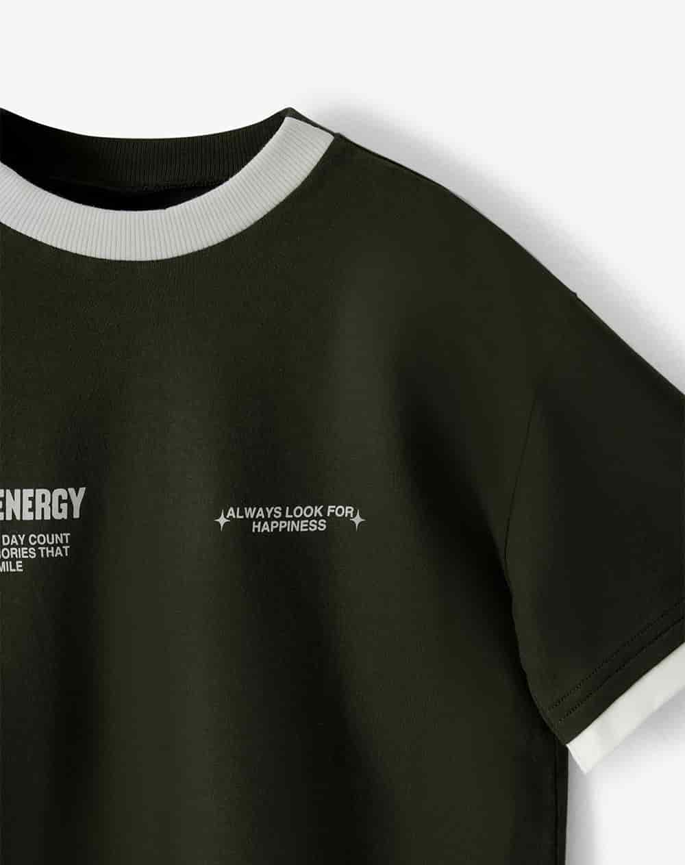 Camiseta regular manga corta verde niño - miniatura 2