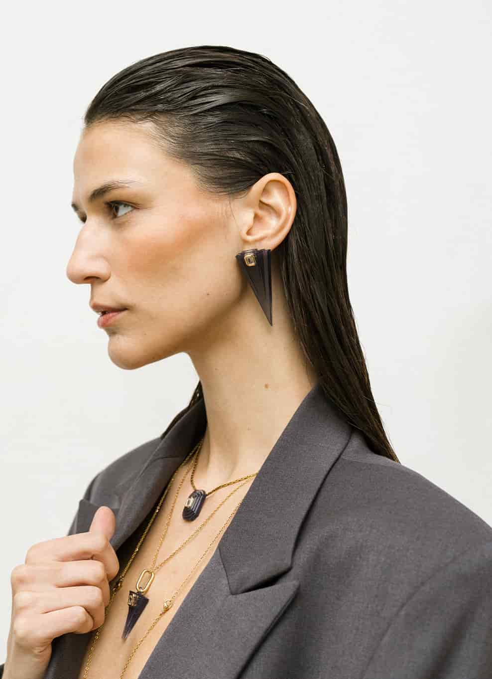 JVxTH - L SMOKY EARRINGS - miniatura 1