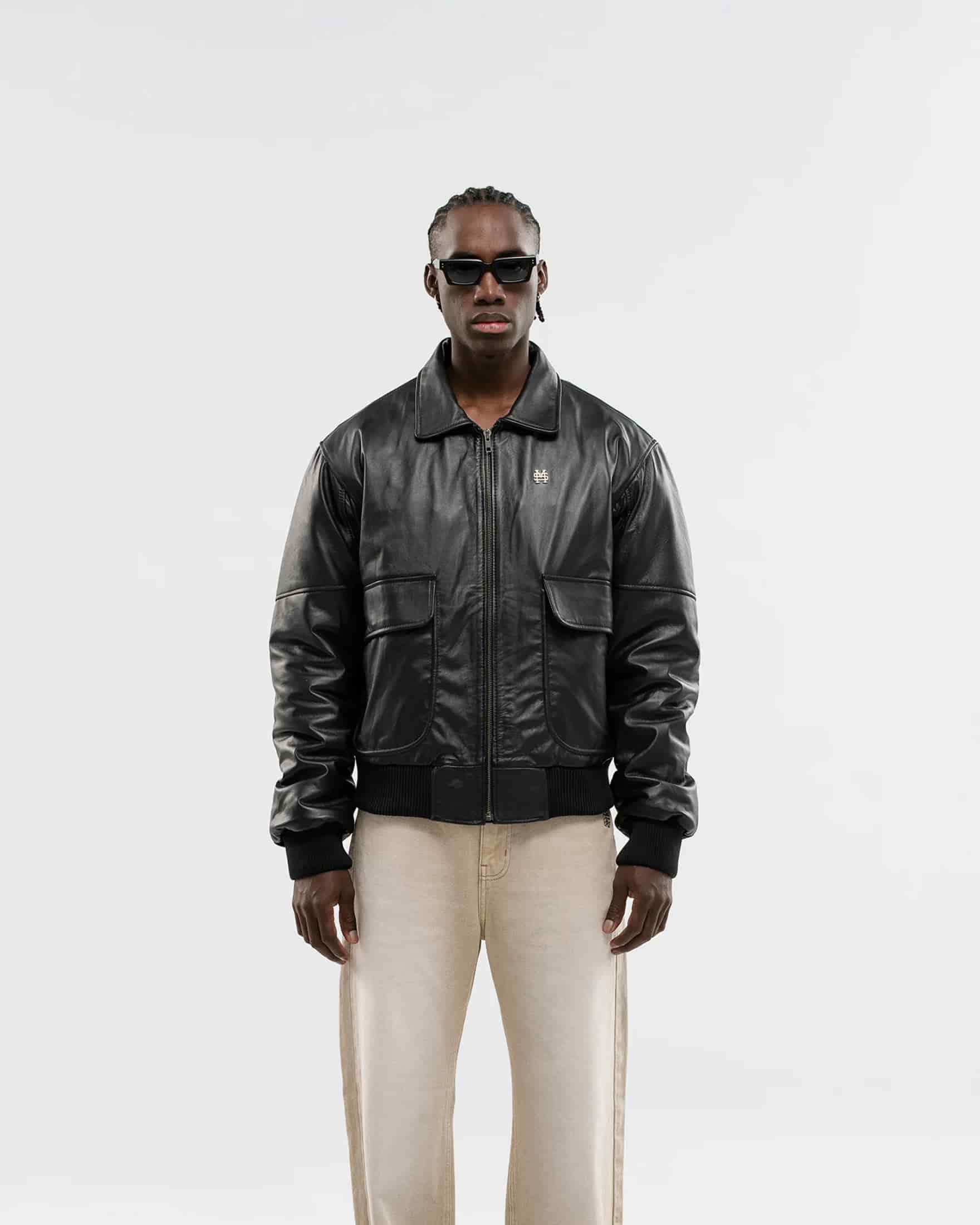 Edición Limitada | Chaqueta de Cuero Aviador - Negro - miniatura 8