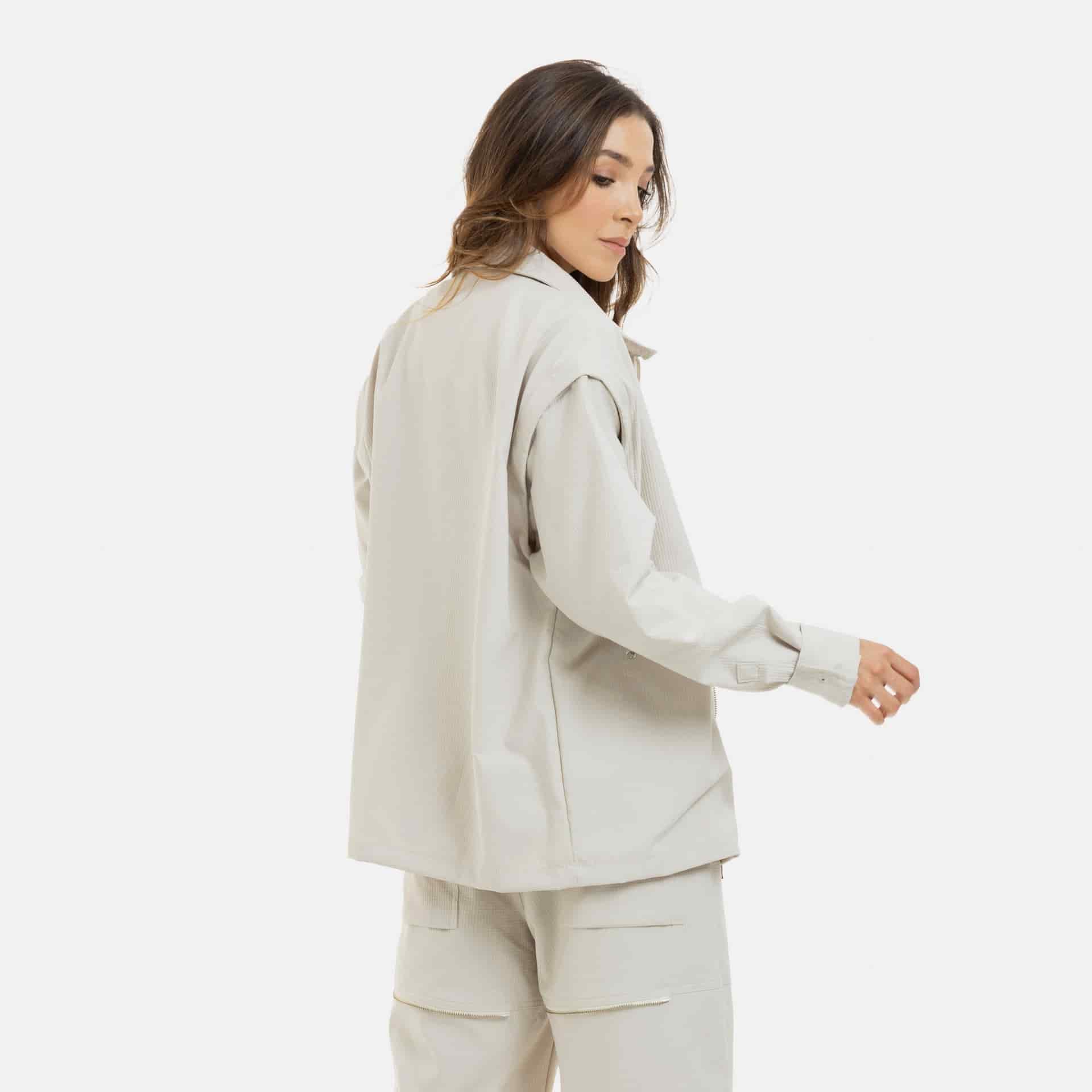 Convertible Utility Jacket Beige - miniatura 7
