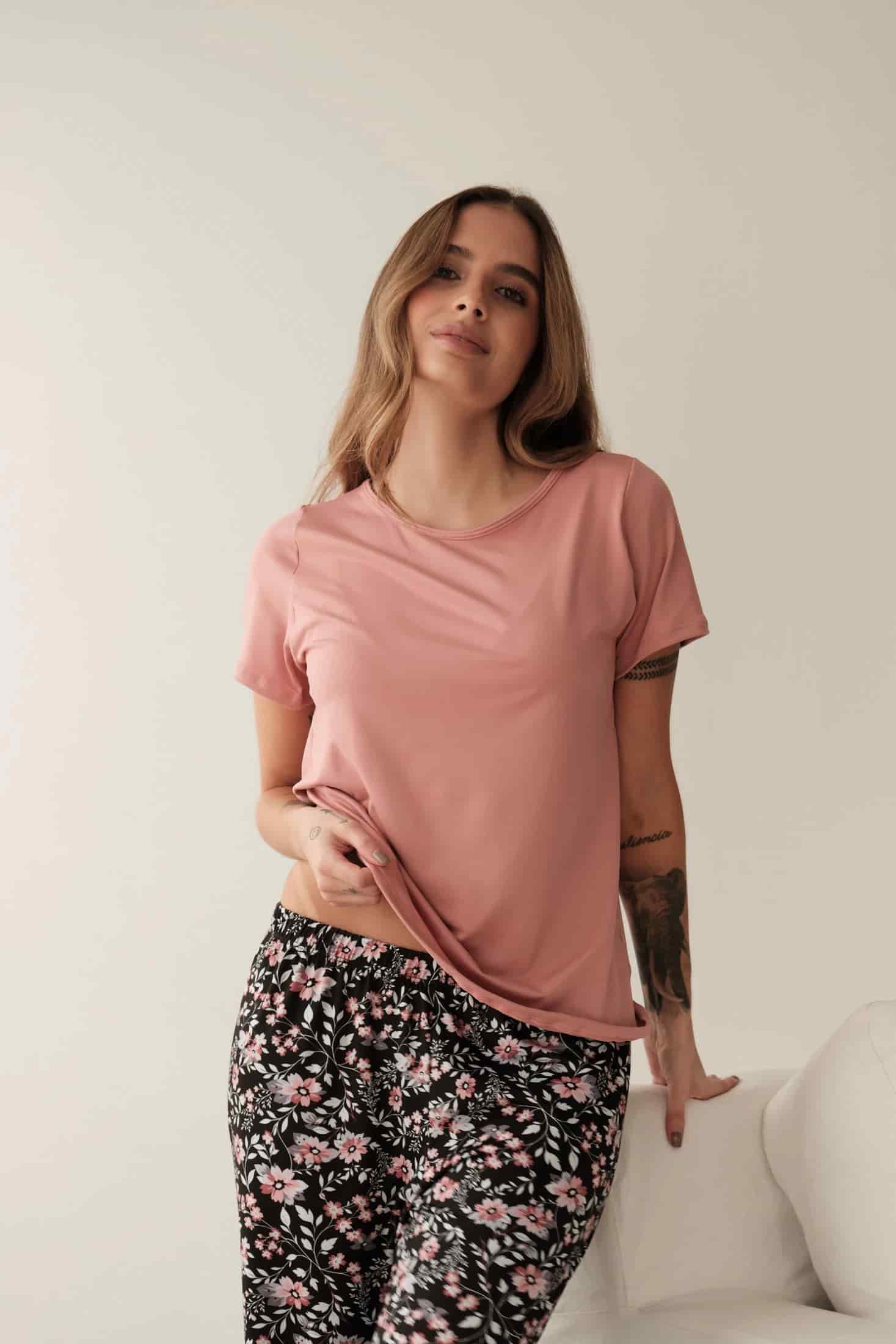 Pijama Pantalon Largo Estampado Negro - miniatura 3