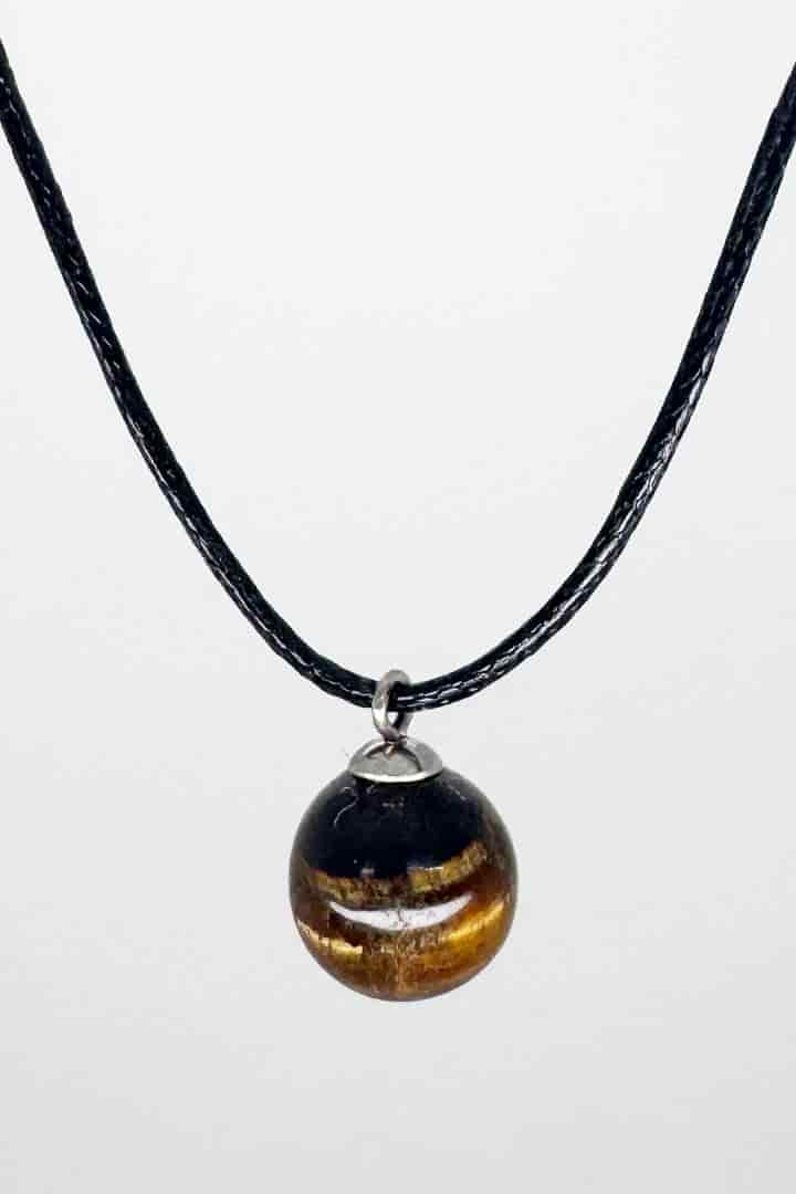 Collar cuerda piedra ojo de tigre - miniatura 1