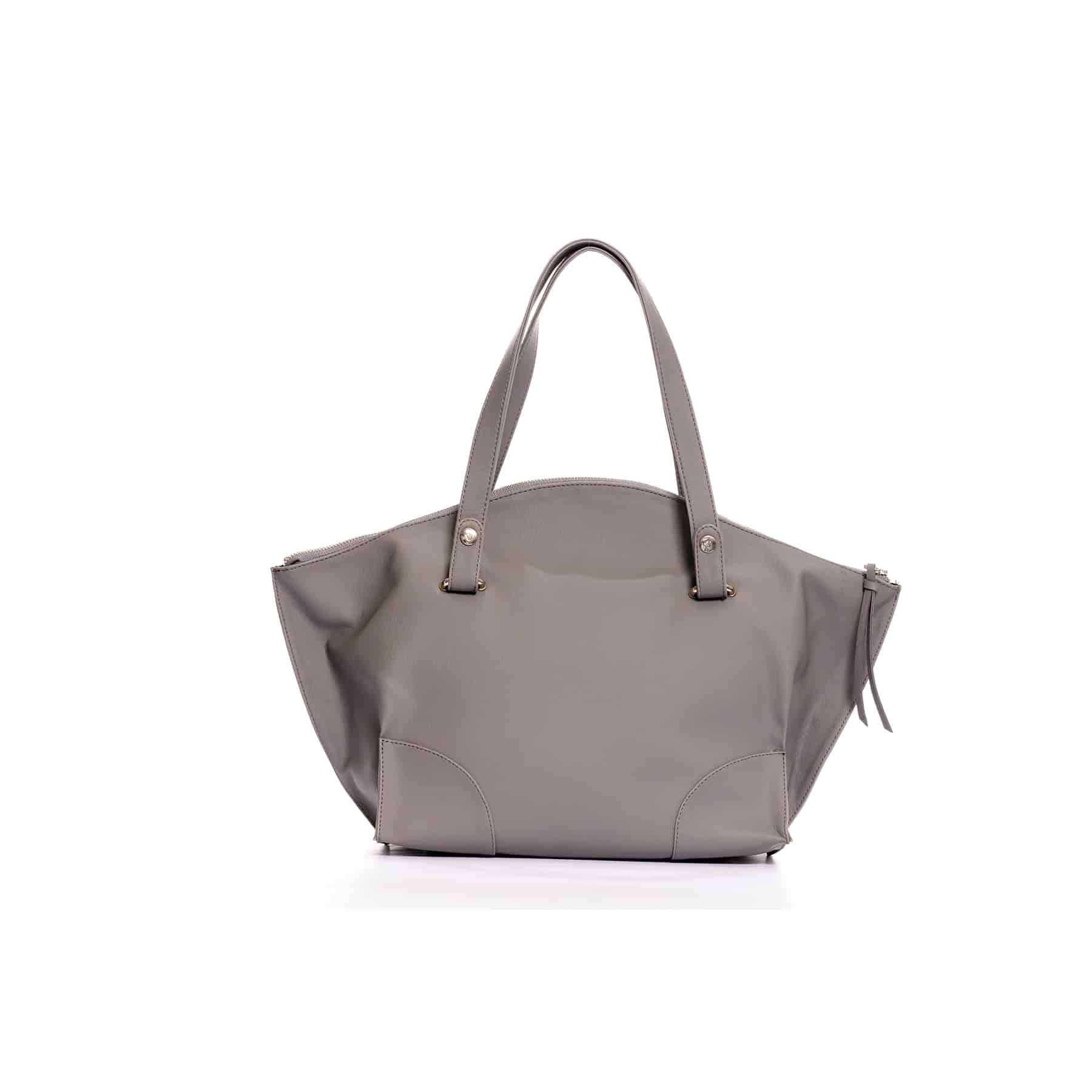 Cartera para mujer Grace grande gris con bolsillo interno y detalle - miniatura 2