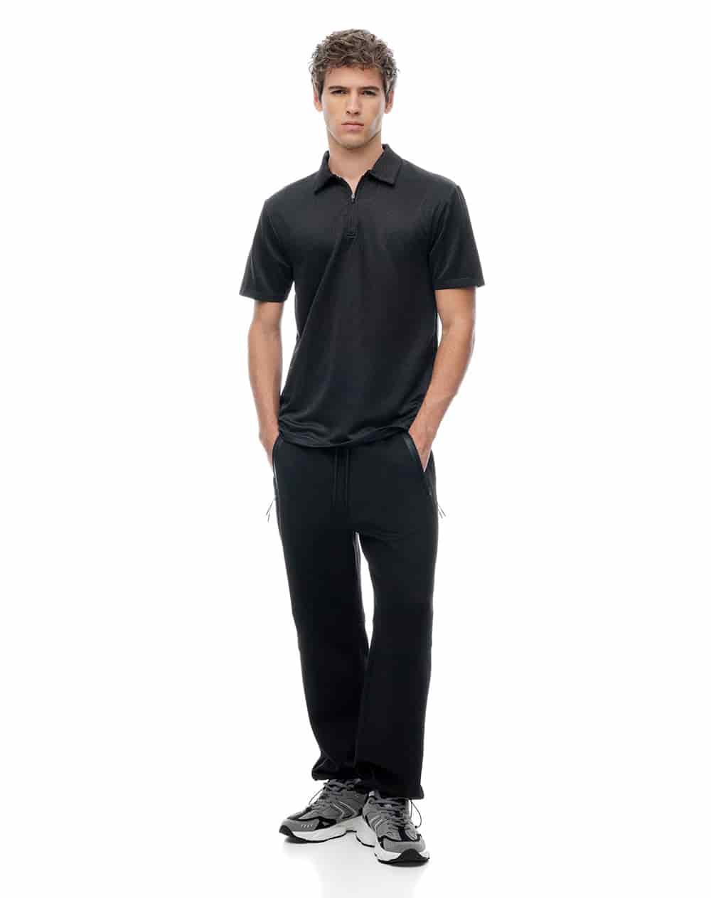 Polo deportiva secado rápido negro hombre - miniatura 5
