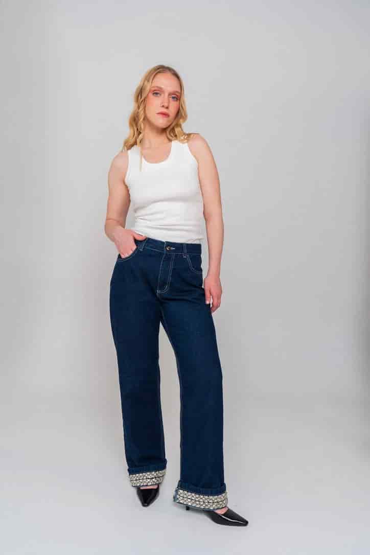 Crystal Embroidered Jeans - miniatura 2
