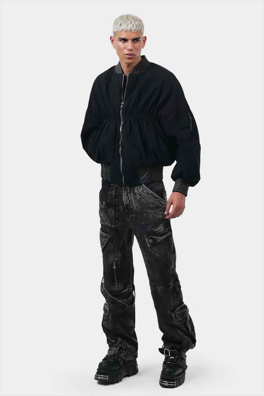 VENENO CHAQUETA DENIM CUERO BOMBER - miniatura 13