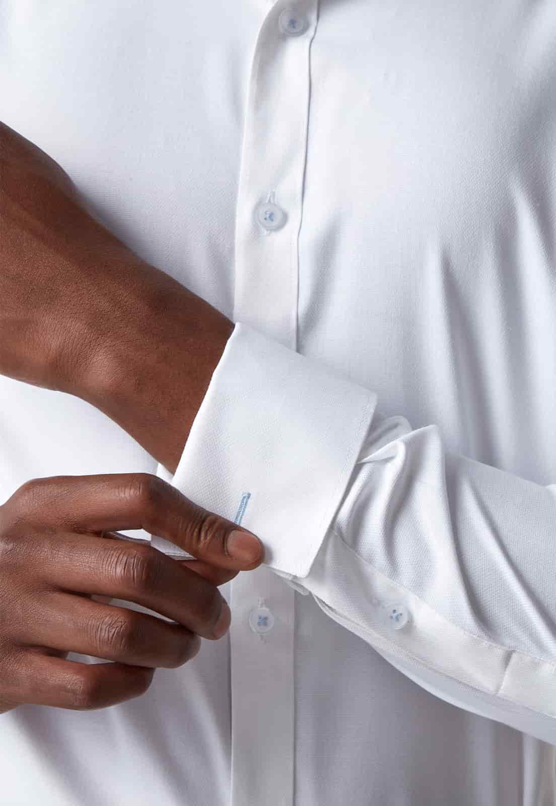 Camisa para mancornas blanca con textura - miniatura 6