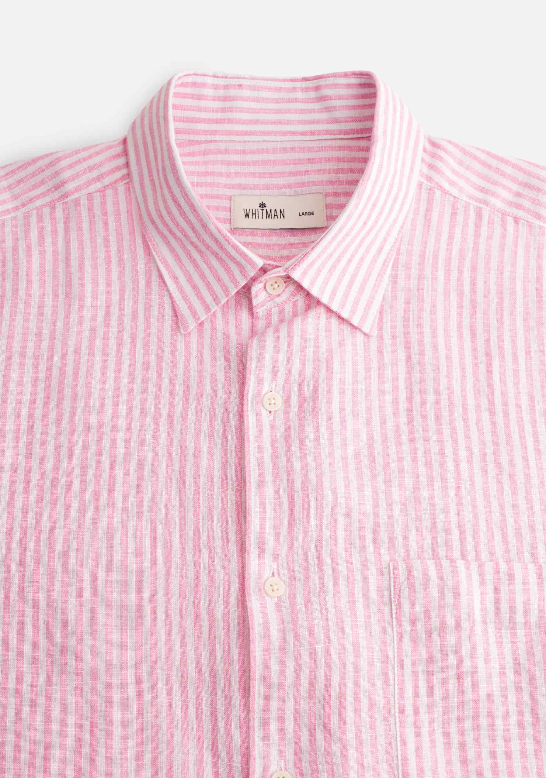 Camisa Lino Harlem Rayas Rosadas - miniatura 3