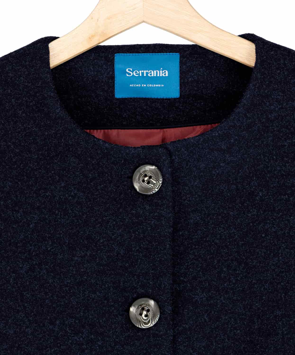 Chaqueta Cropped en Paño Azul Toronto - miniatura 12