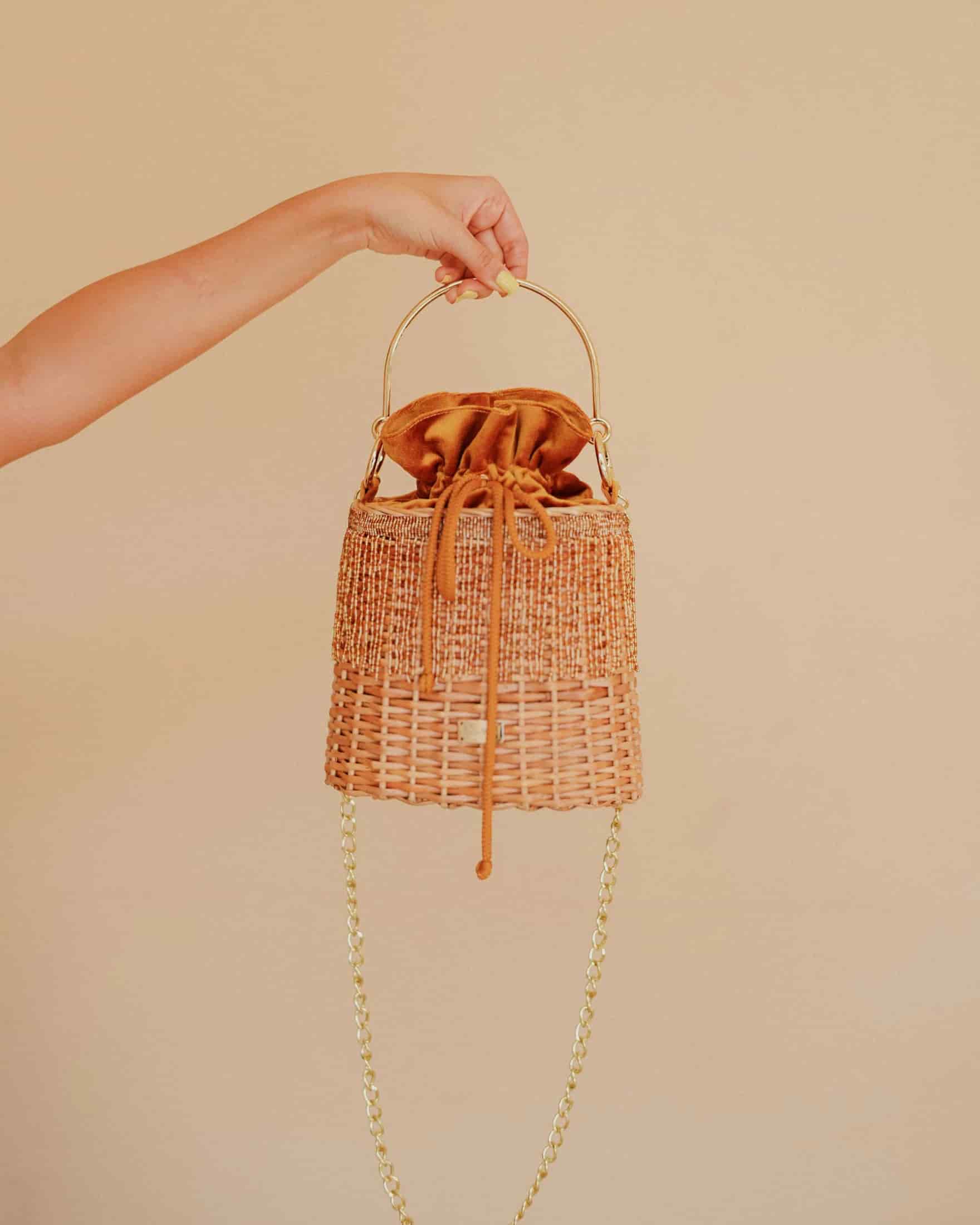 Bolso Olivia lluvia en canotillo – Dorado - miniatura 2