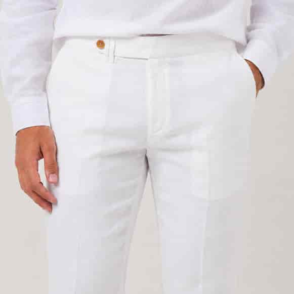 PANTALON CON PRETINA 100% LINO HOMBRE - miniatura 7