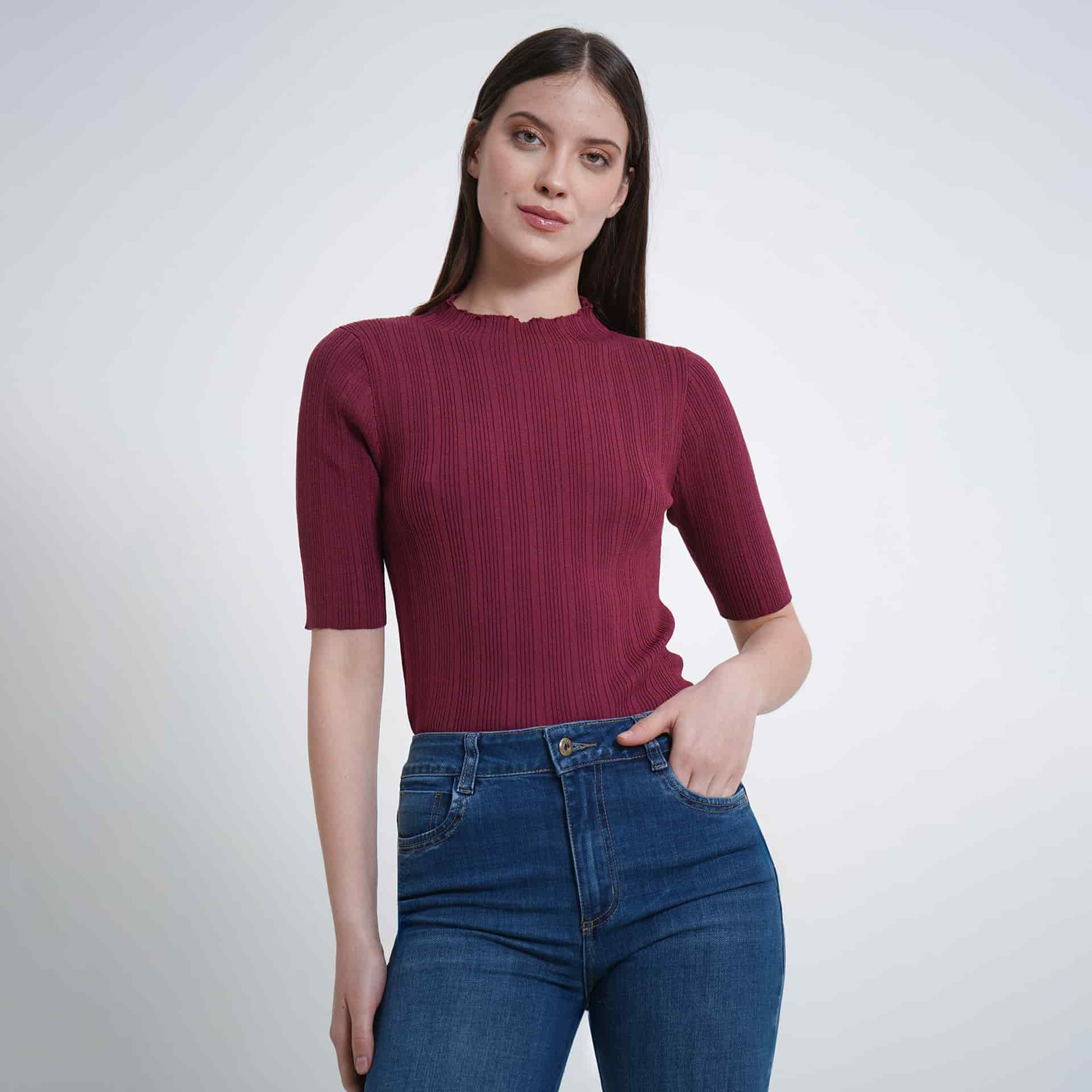 Sweater cuello alto manga al codo - miniatura 8