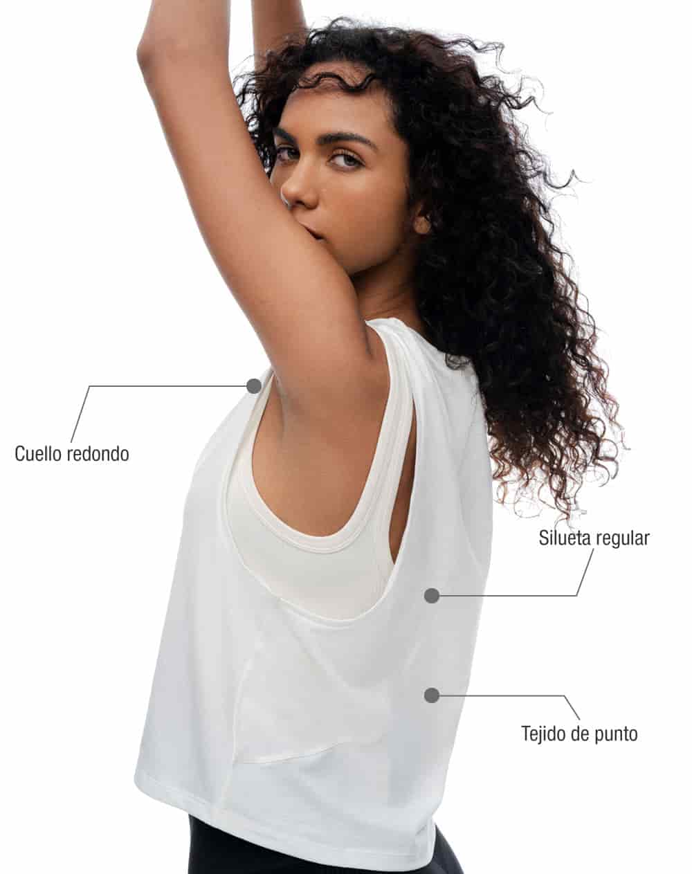 Camiseta regular blanca mujer - miniatura 2
