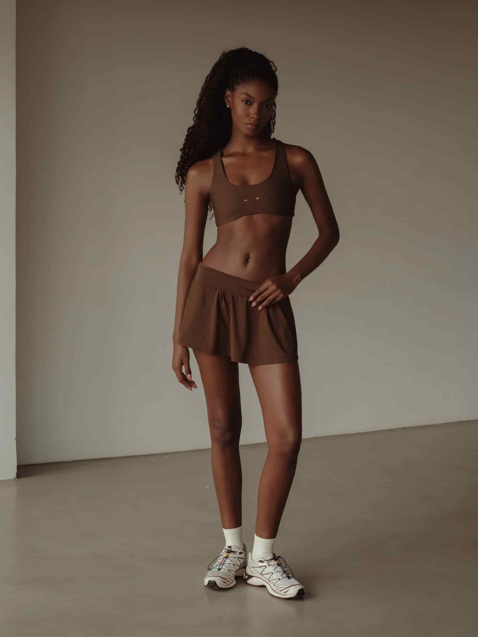 SPORTY MINI SKIRT - SEPIA - miniatura 7