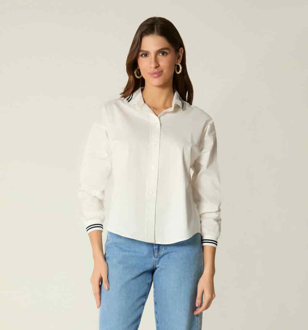 Blusa manga larga puños en rib - miniatura 2