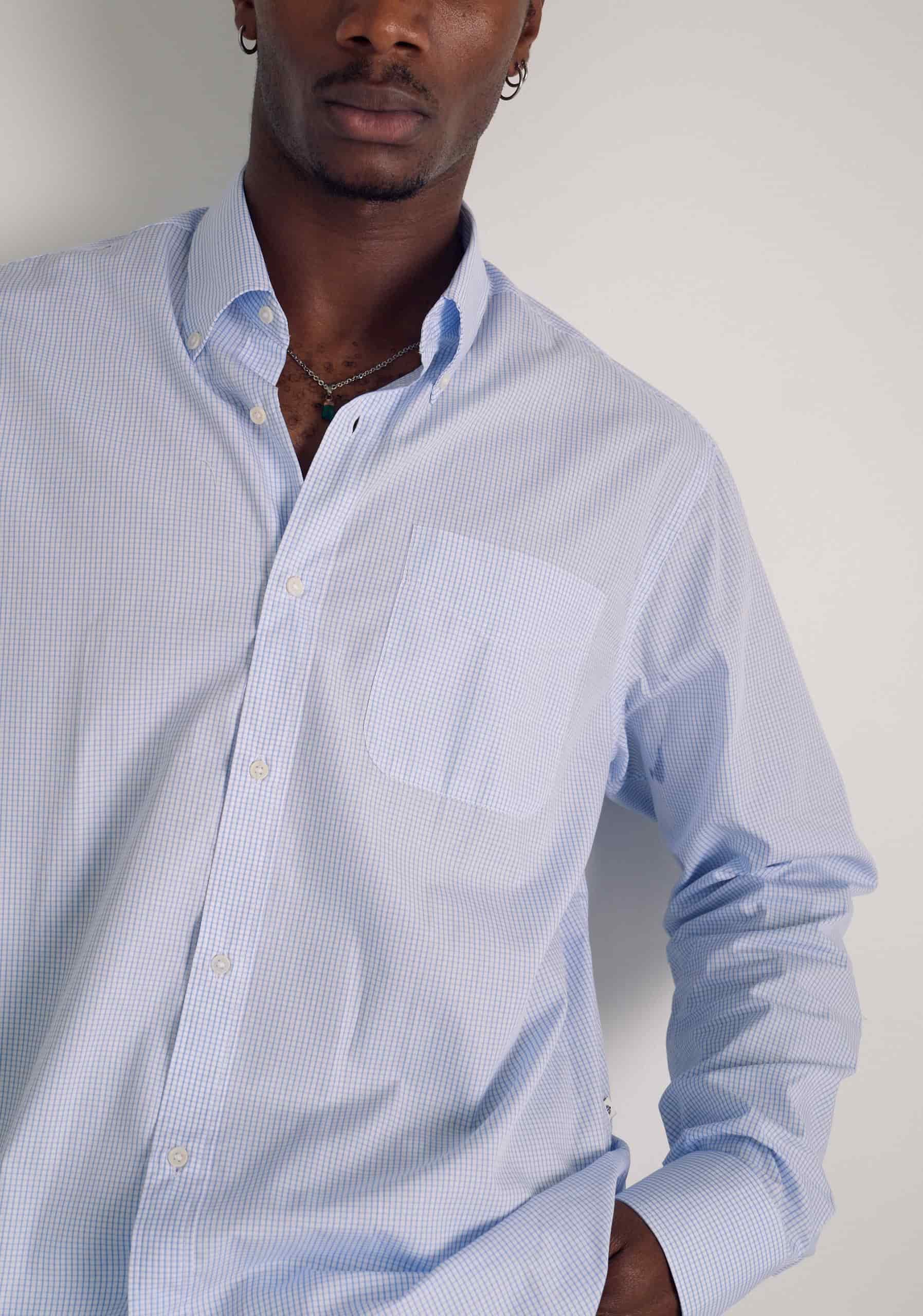 Camisa H CBD Cuadros Peq Azul Claro - miniatura 5