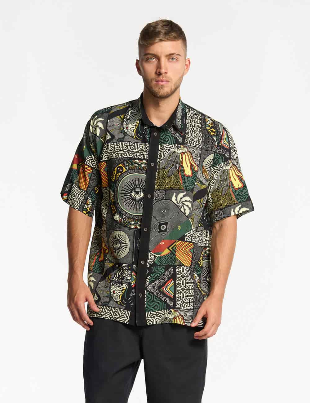Camisa Oversize Kené multicolor Hombre - miniatura 1