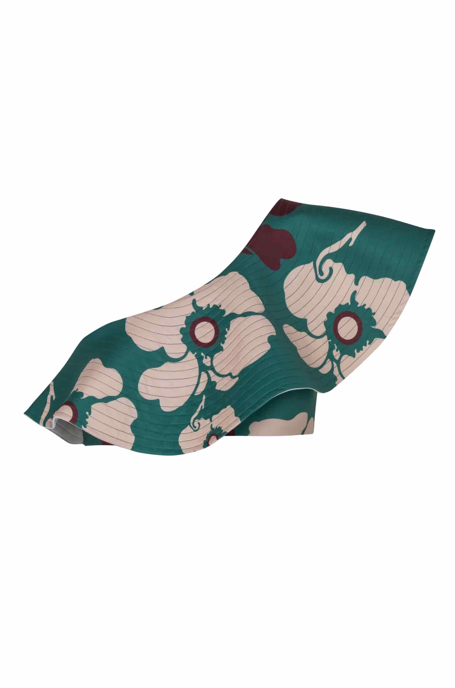 Sunset Waves Top / Emerald Green Maxi Flowers - Ivory - miniatura 1