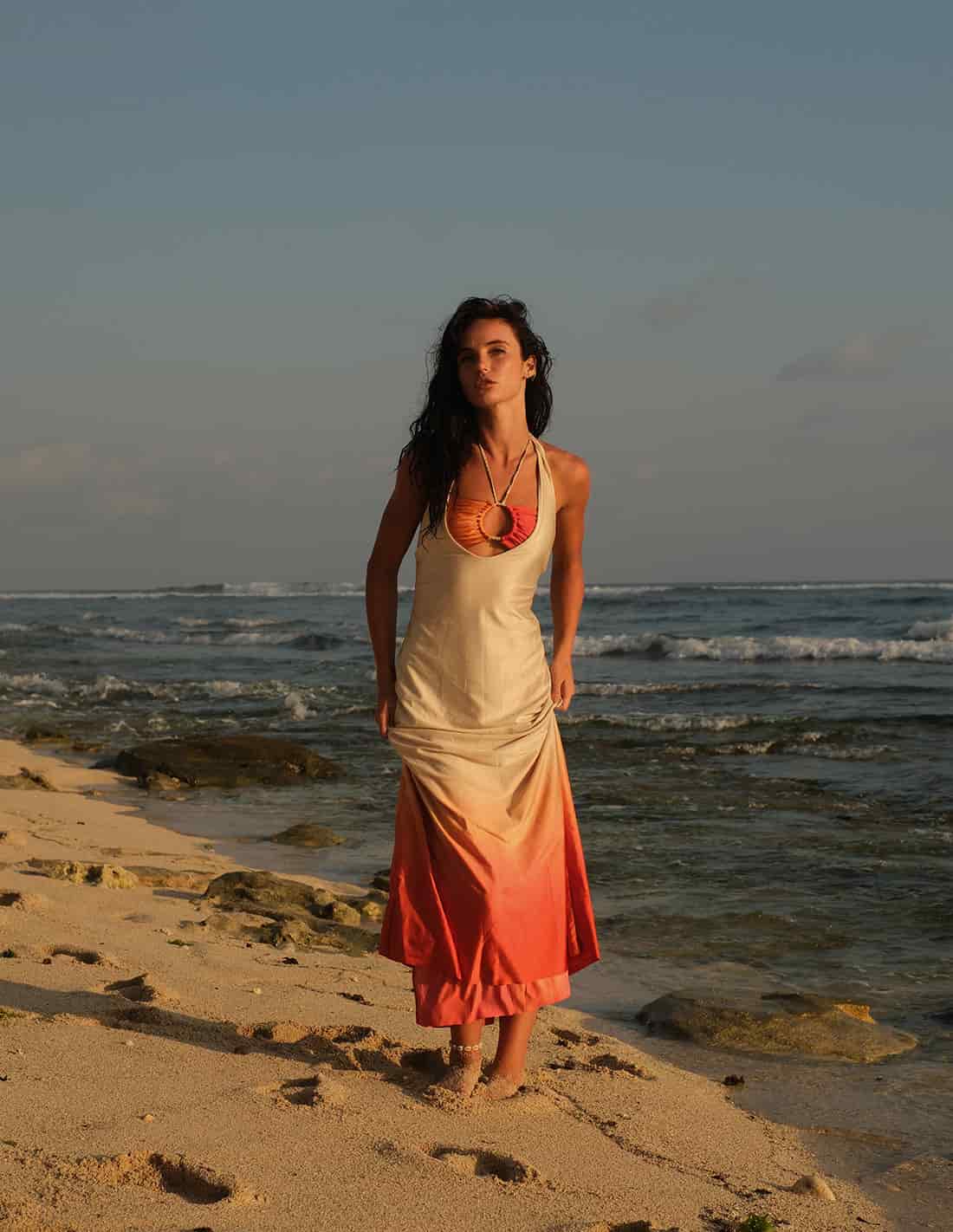 Vestido Satori Sand + Orange + Red - miniatura 4