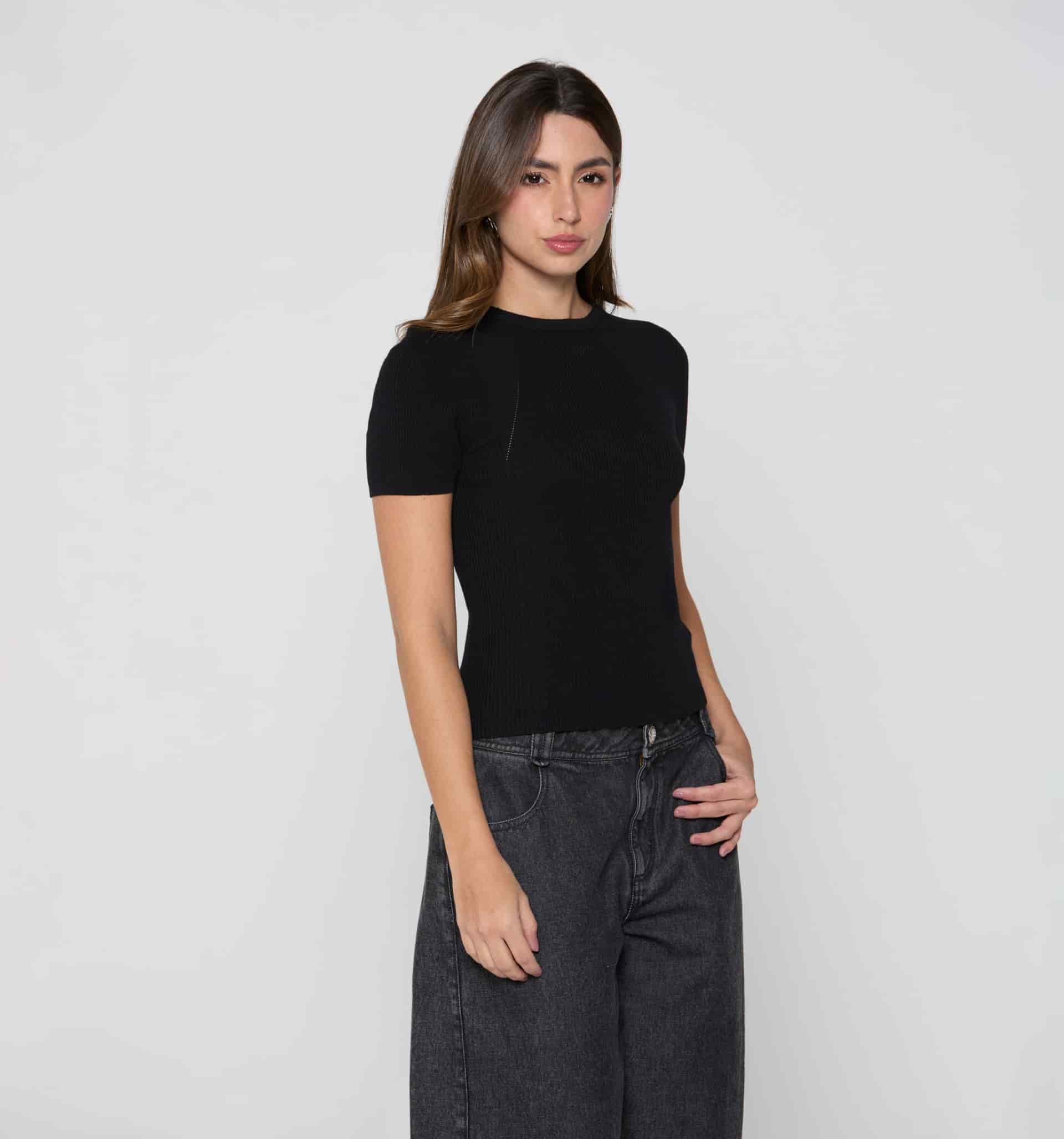 Blusa manga corta tejida - miniatura 4