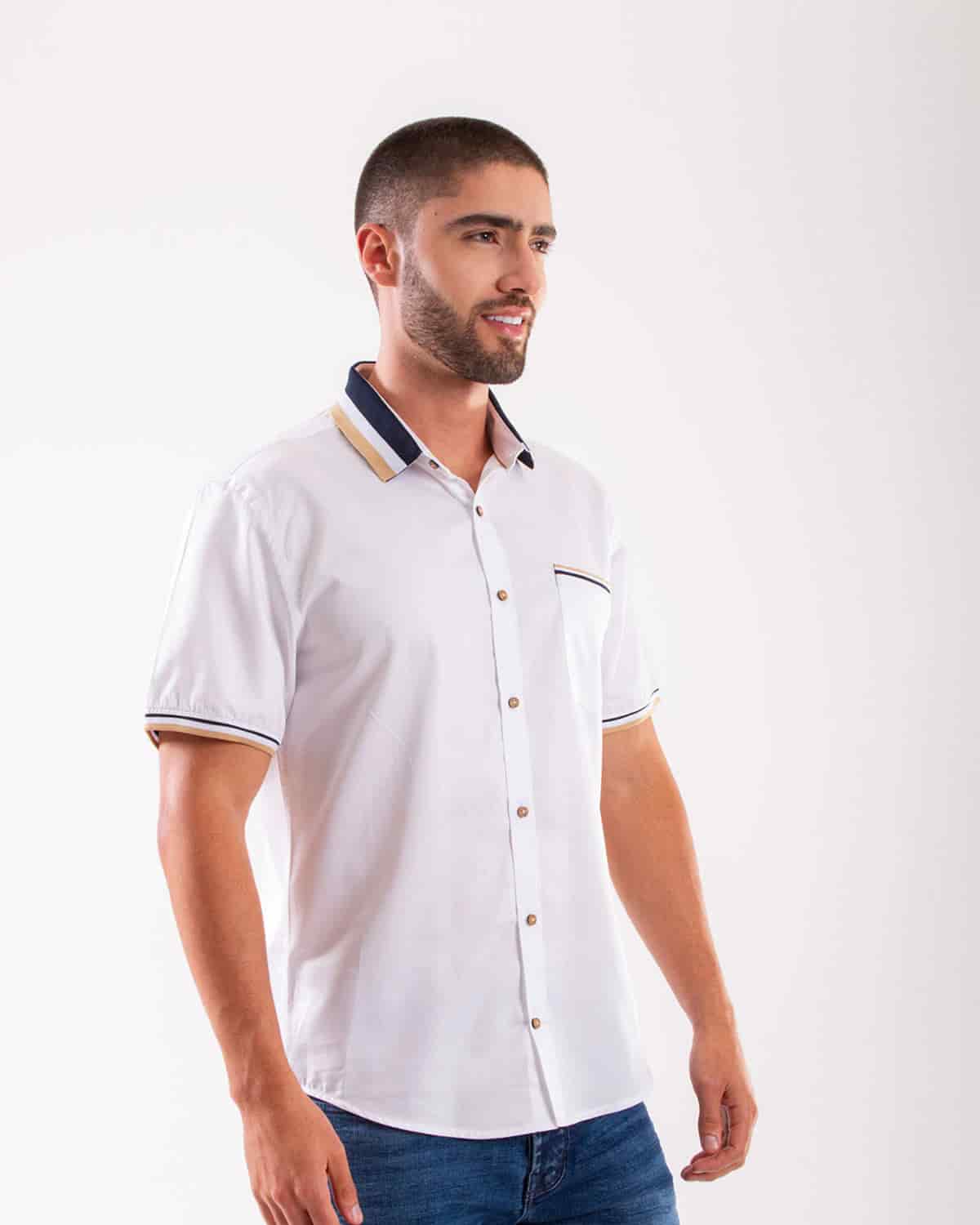 Camisa blanca manga corta para hombre - miniatura 25