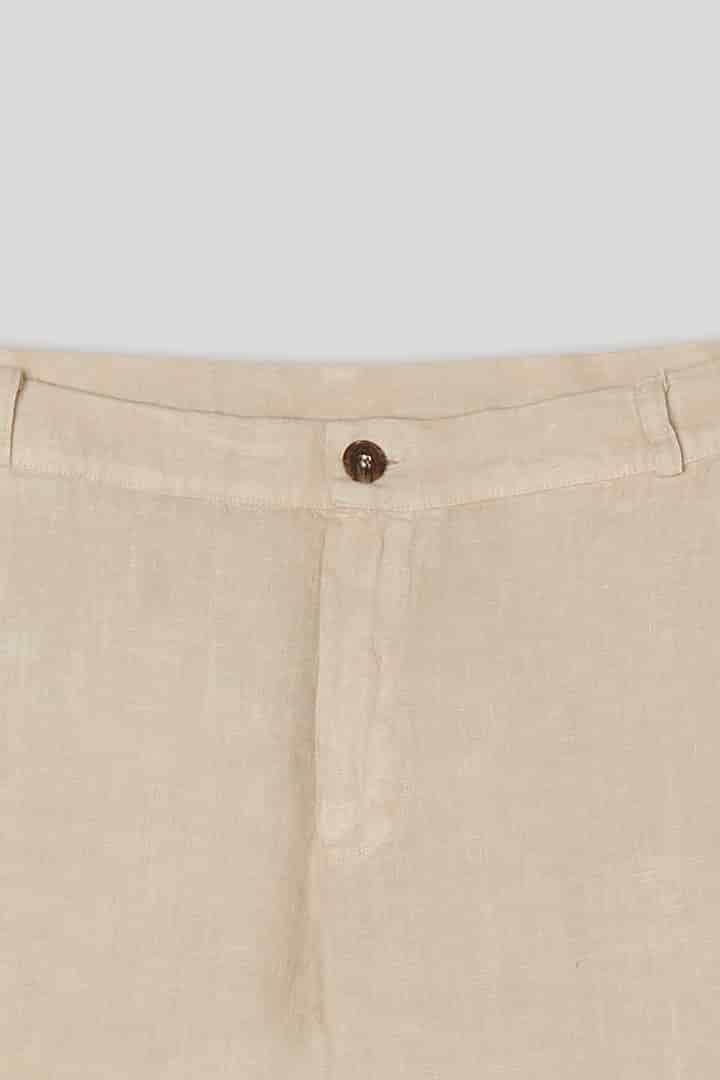Men's linen pants beige basic - miniatura 5
