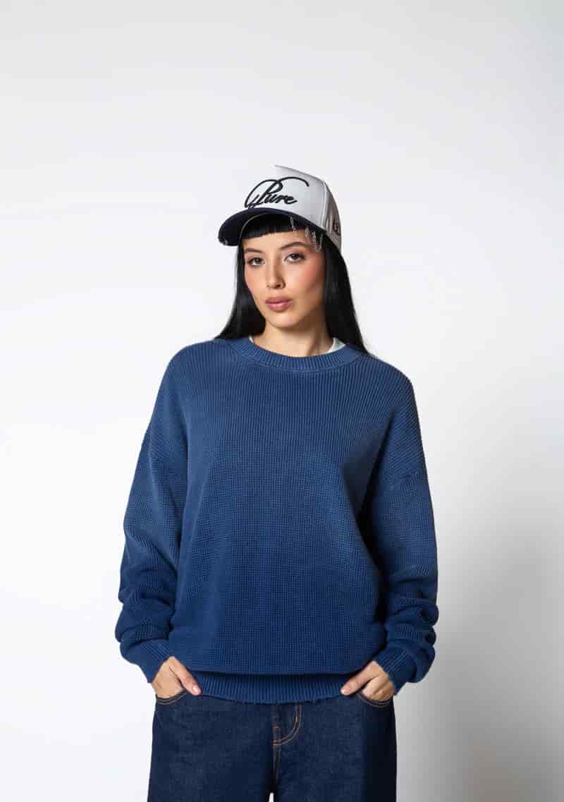 Dopamine blue knit crewneck - miniatura 8