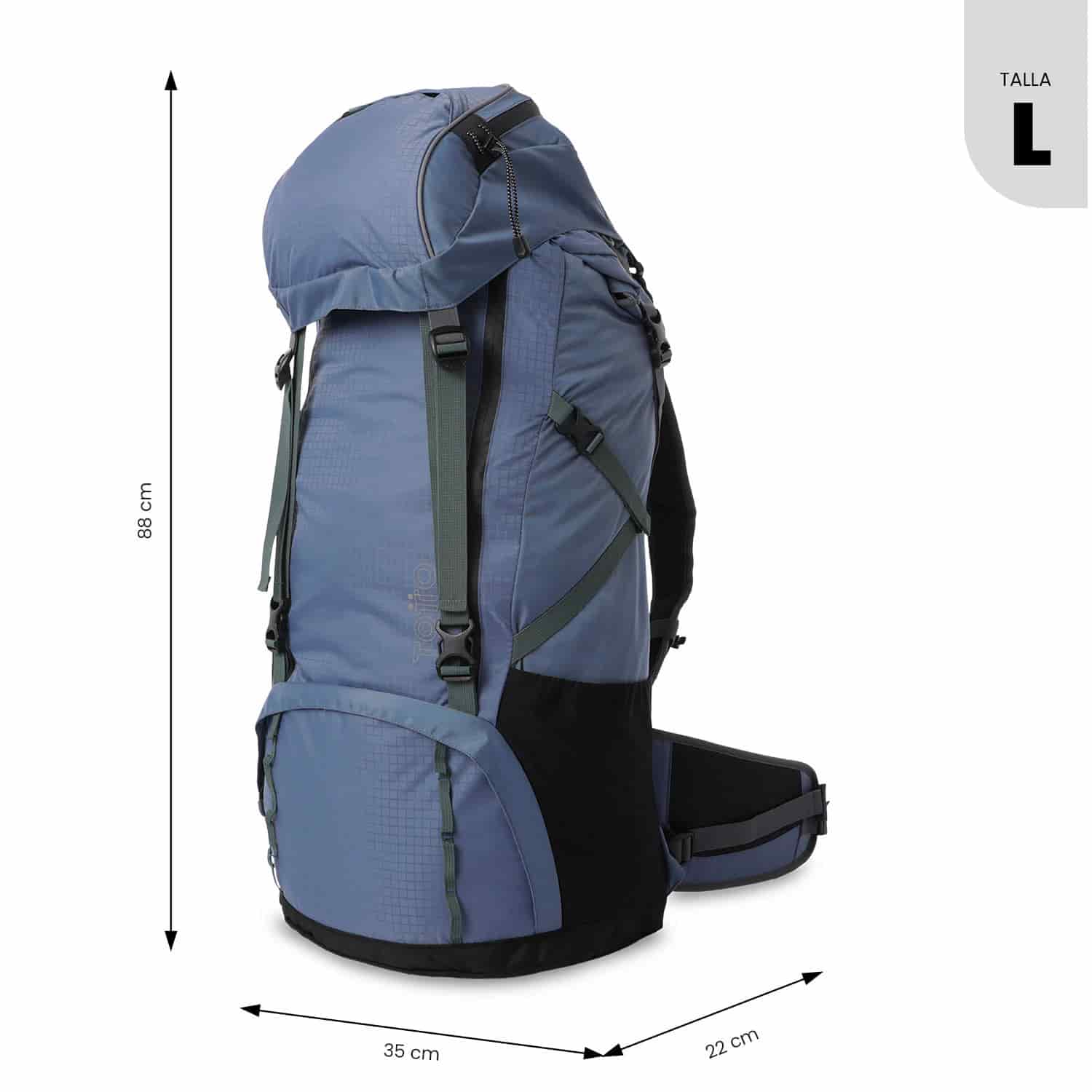 Morral Outdoor Summit 65 Grande Azul - miniatura 4
