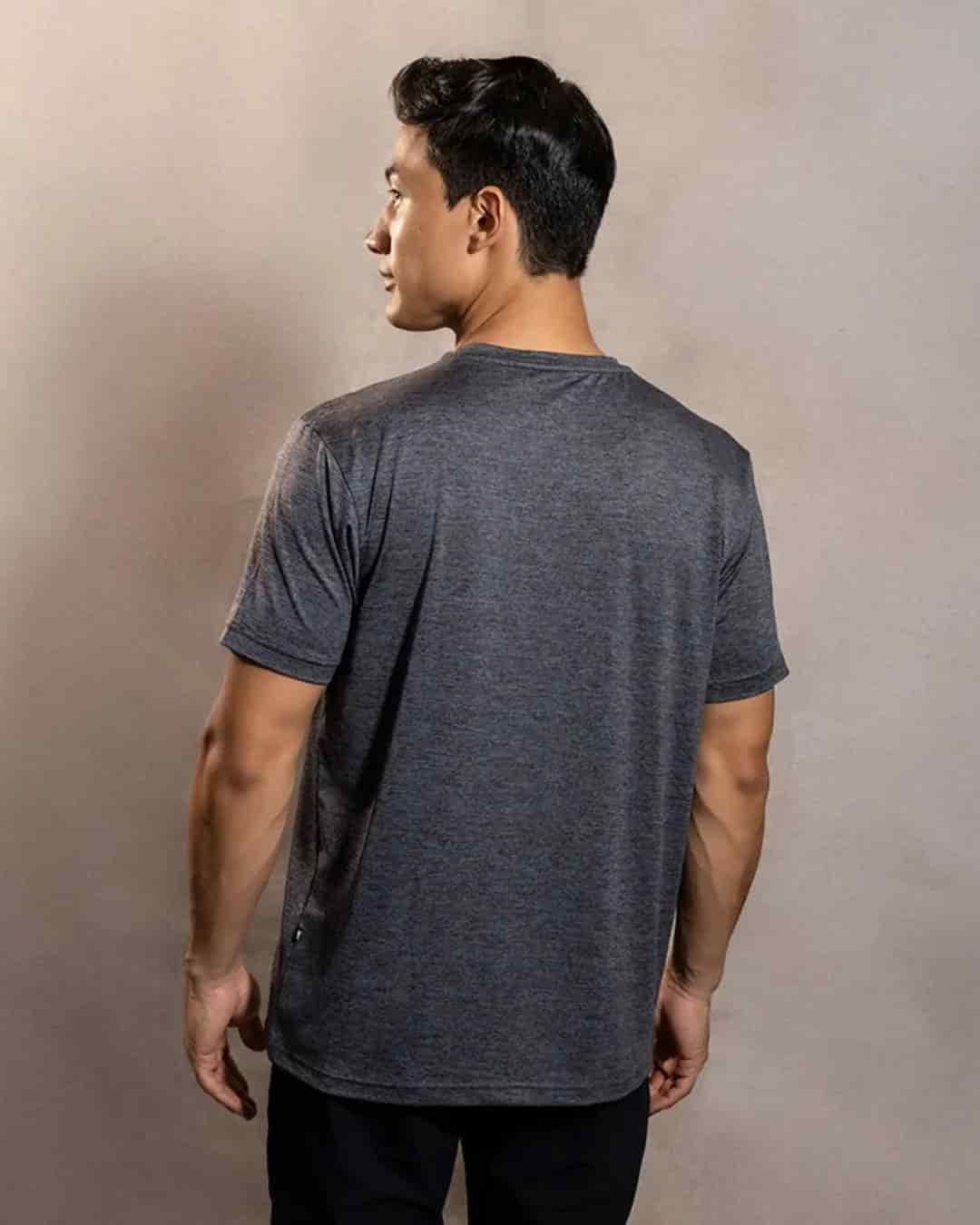 Camiseta Performance Antiarrugas Gris Jaspe Oscuro - miniatura 3