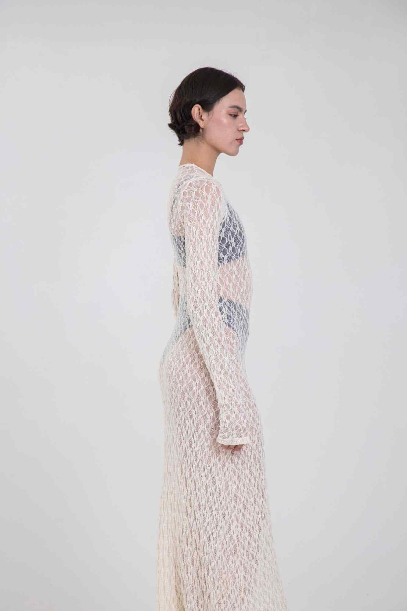 SERENA MARFIL LACE DRESS - miniatura 9